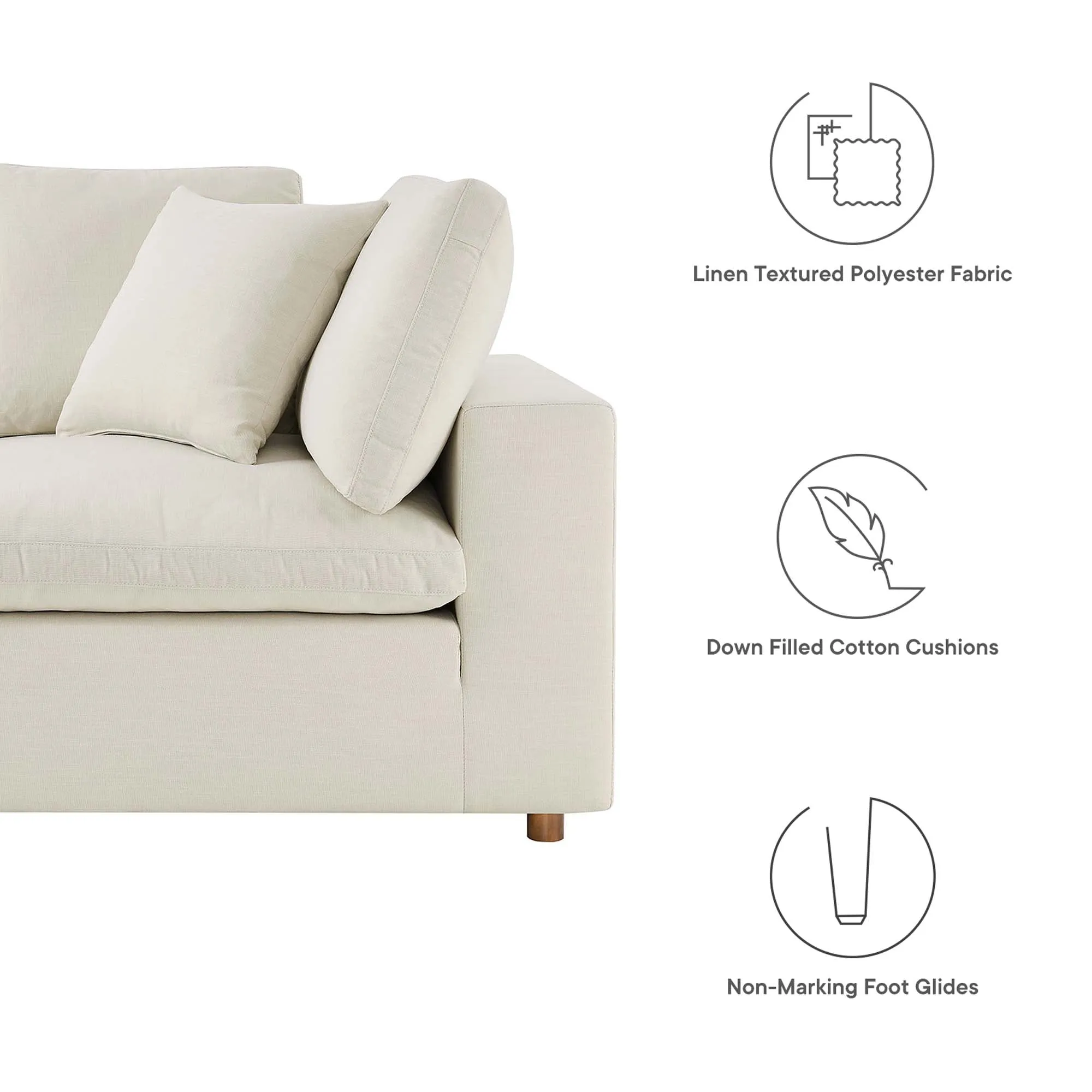 Commix 5 Piece Down Filled Overstuffed Sectional Sofa by Modway