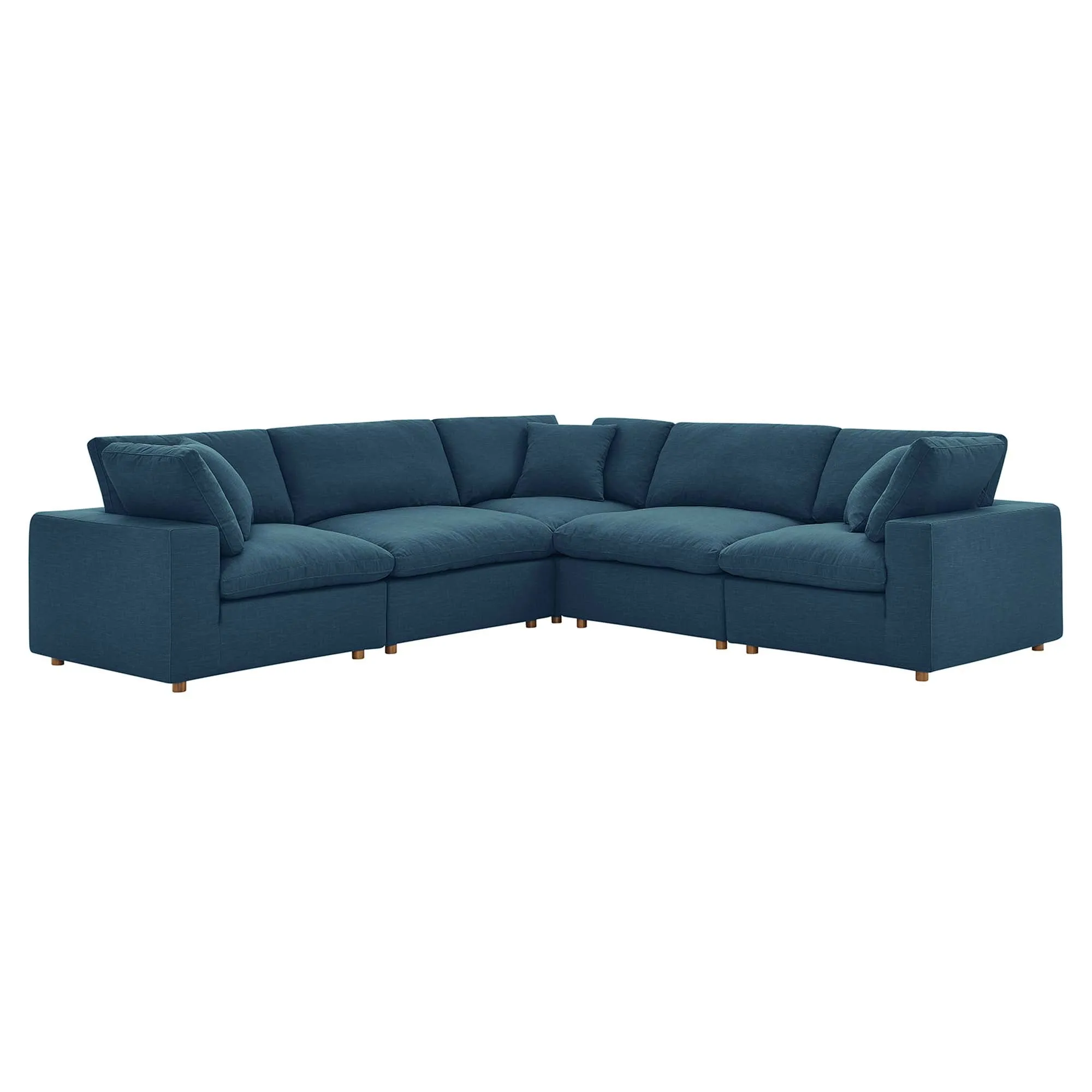 Commix 5 Piece Down Filled Overstuffed Sectional Sofa by Modway
