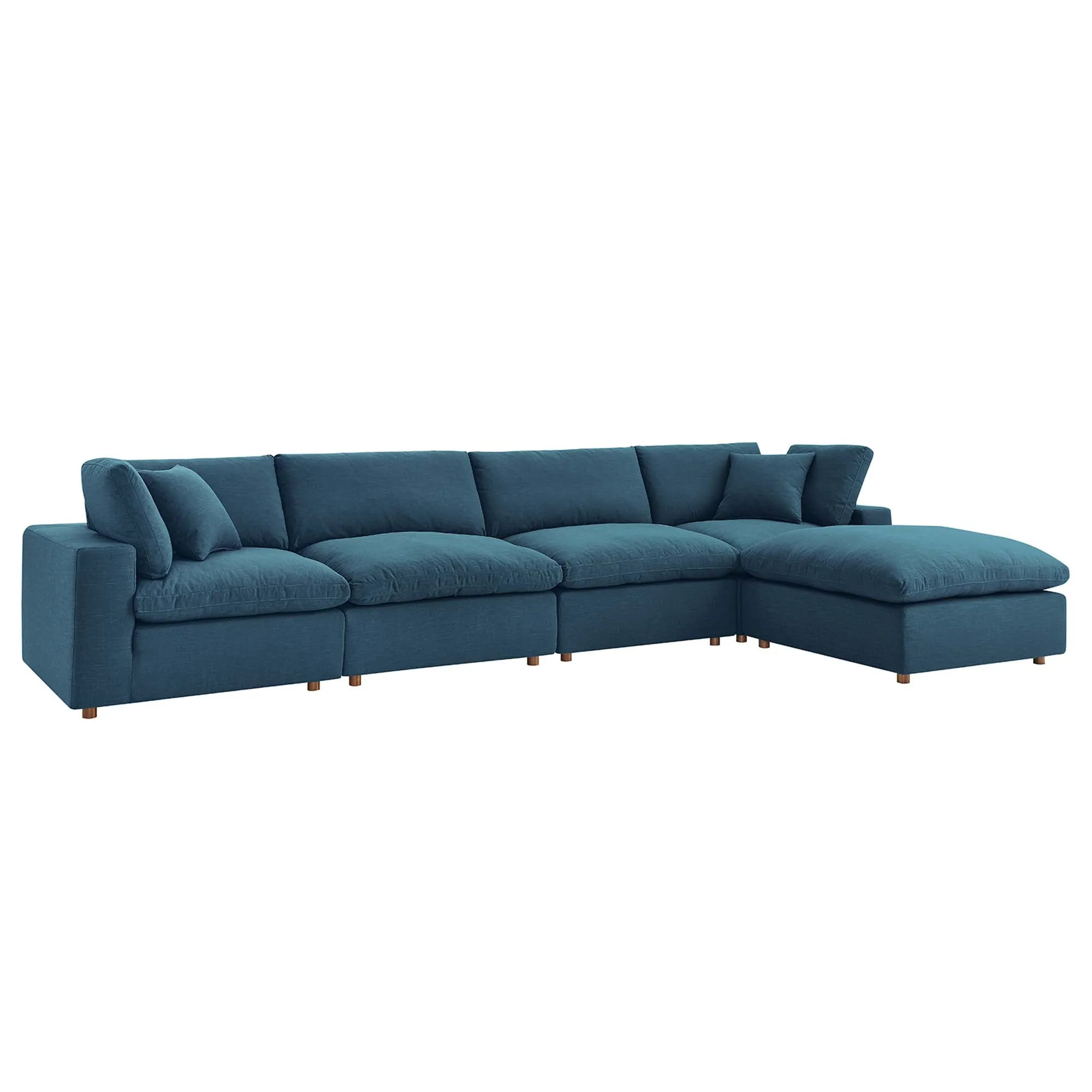Commix 5 Piece Down Filled Overstuffed Sectional Sofa Set by Modway