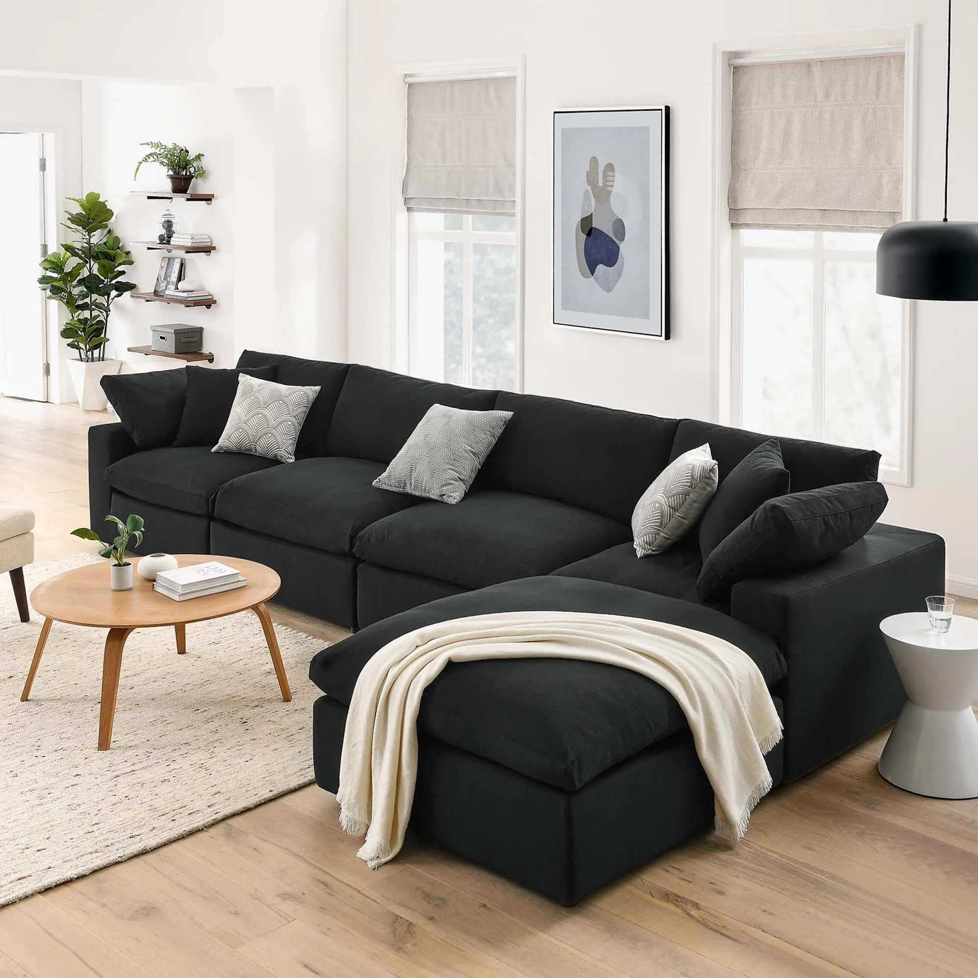 Commix 5 Piece Down Filled Overstuffed Sectional Sofa Set by Modway