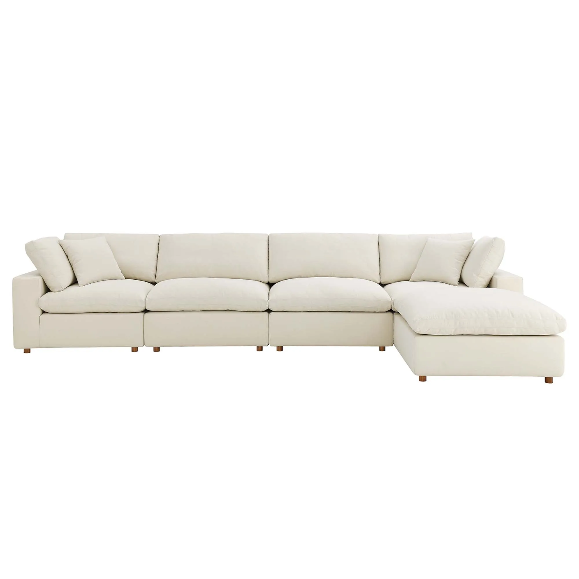 Commix 5 Piece Down Filled Overstuffed Sectional Sofa Set by Modway