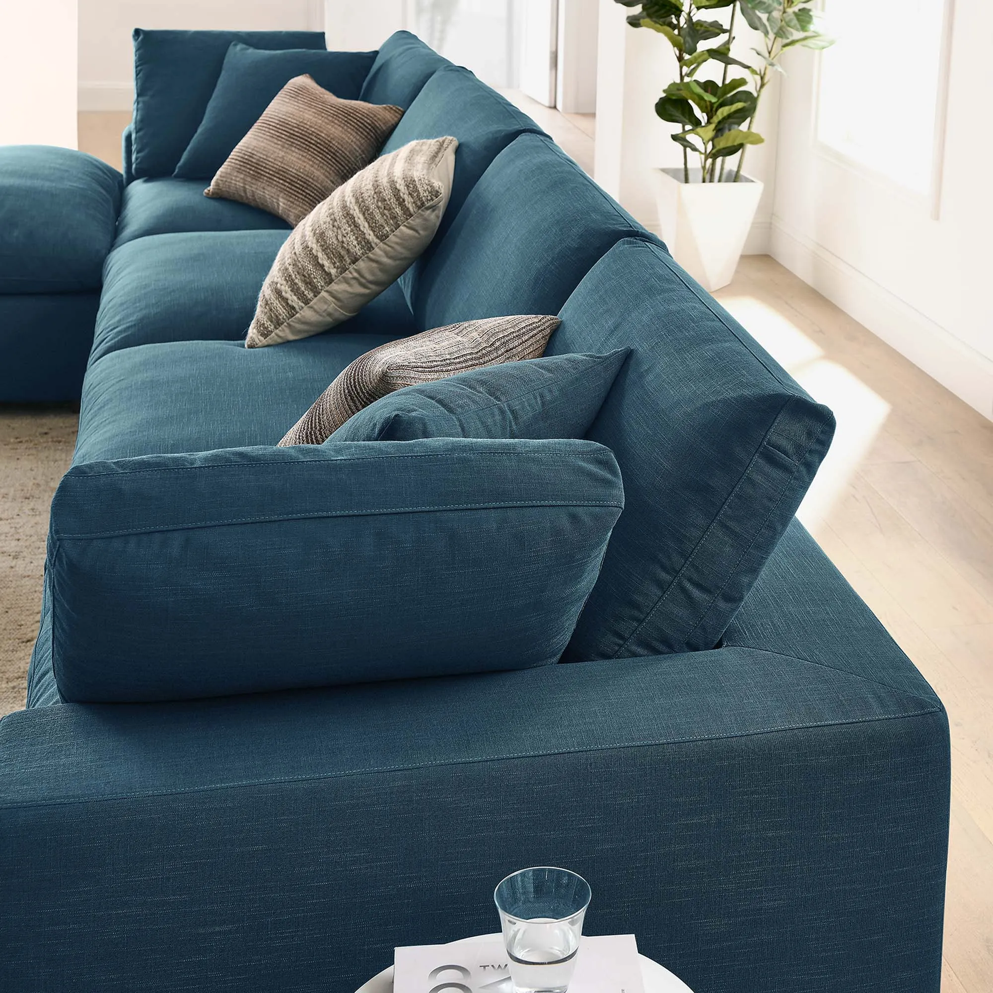 Commix 5 Piece Down Filled Overstuffed Sectional Sofa Set by Modway