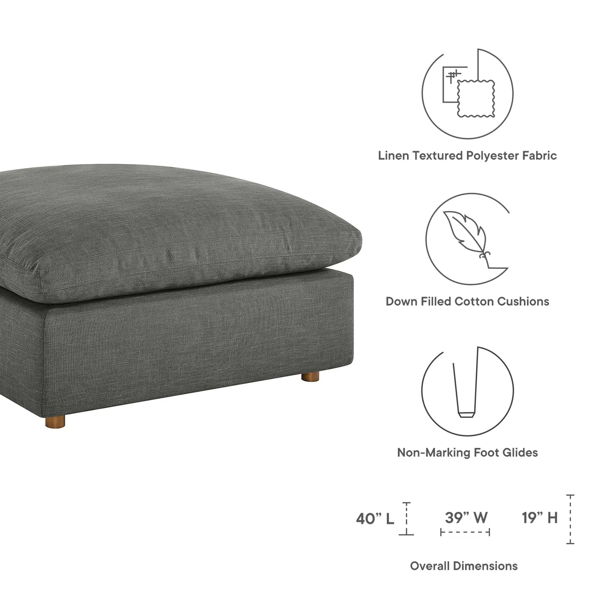 Commix 5 Piece Down Filled Overstuffed Sectional Sofa Set by Modway