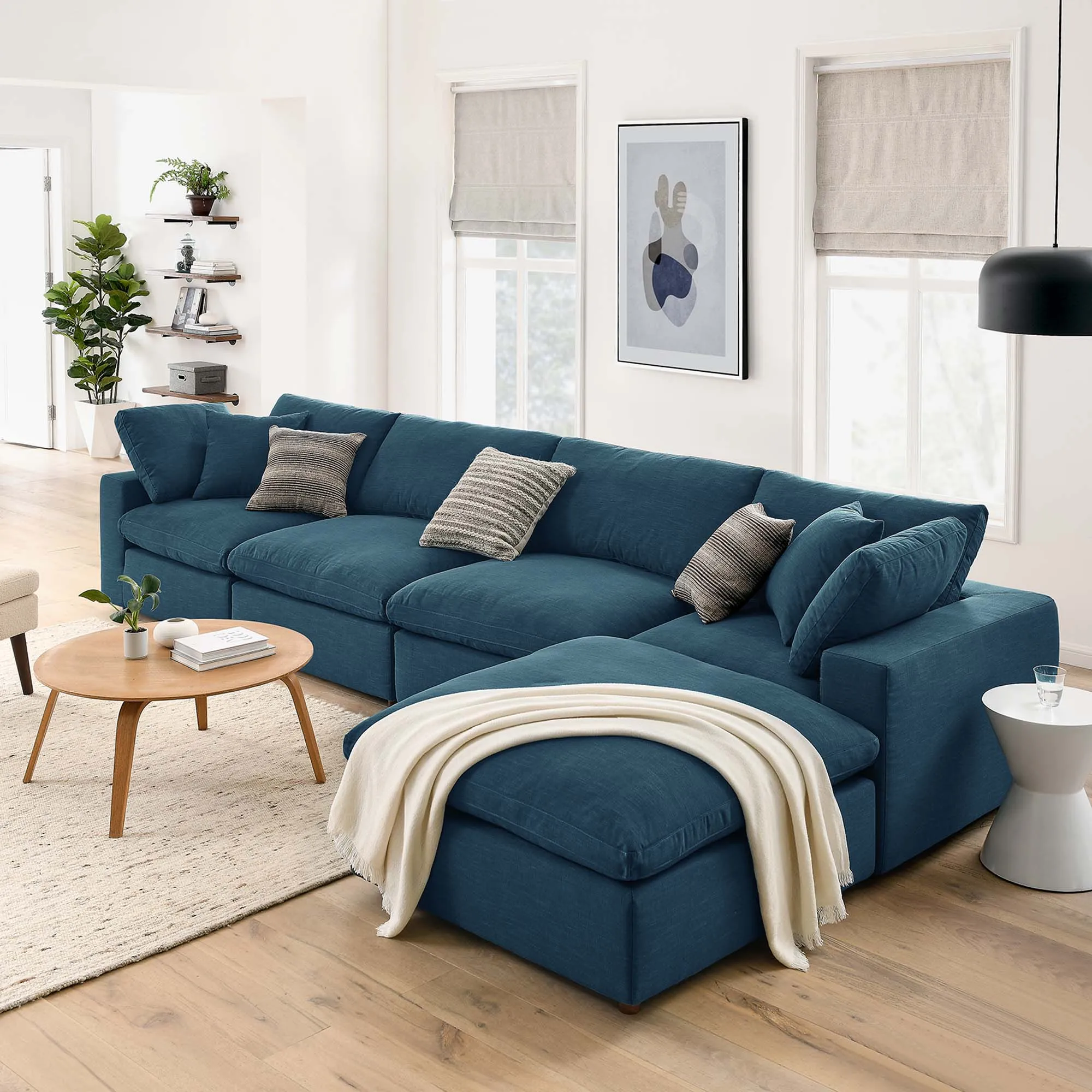 Commix 5 Piece Down Filled Overstuffed Sectional Sofa Set by Modway