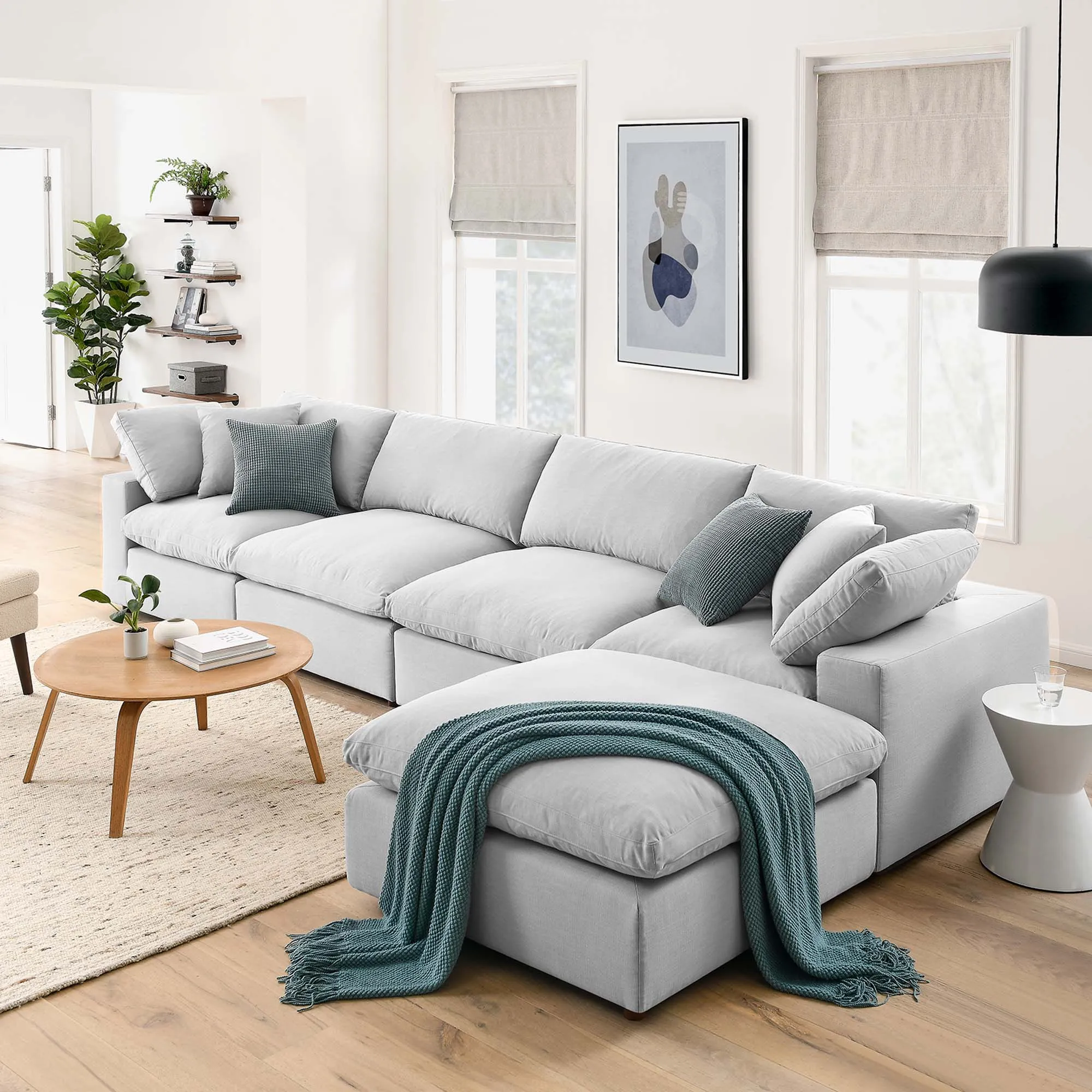 Commix 5 Piece Down Filled Overstuffed Sectional Sofa Set by Modway