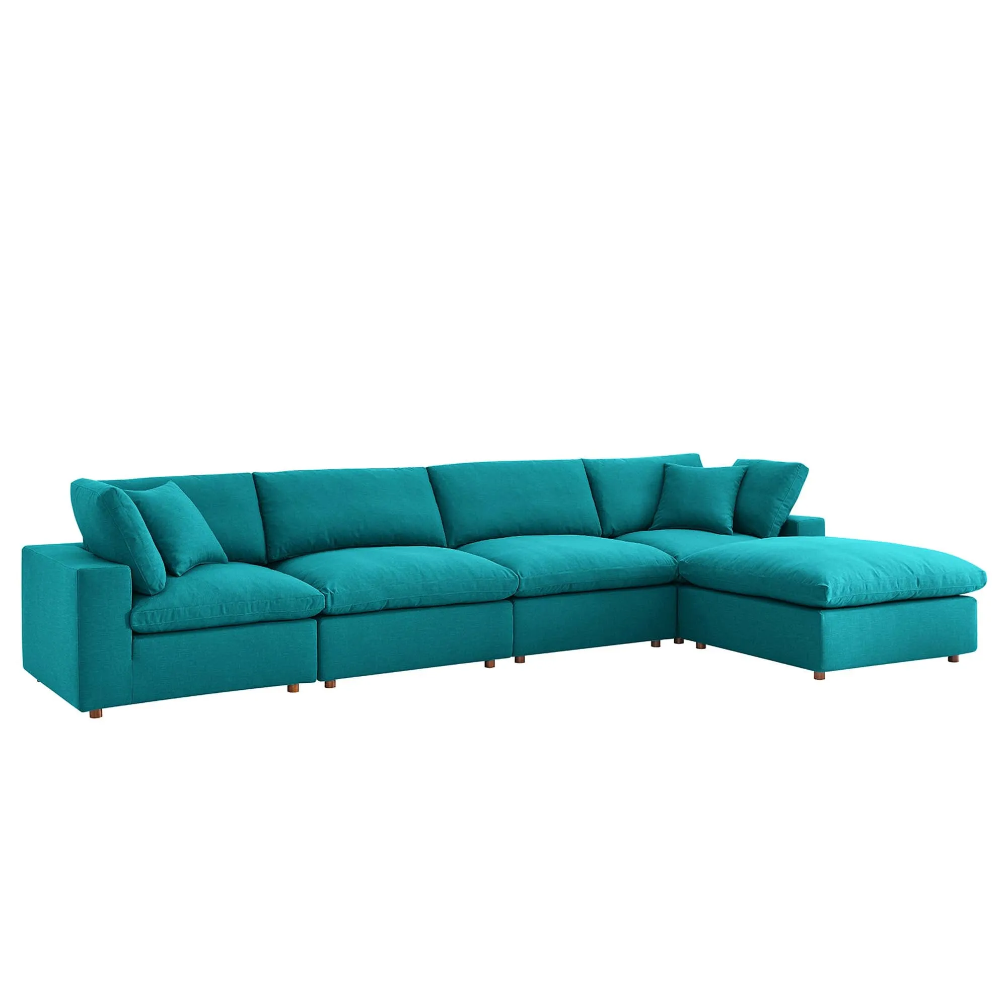 Commix 5 Piece Down Filled Overstuffed Sectional Sofa Set by Modway