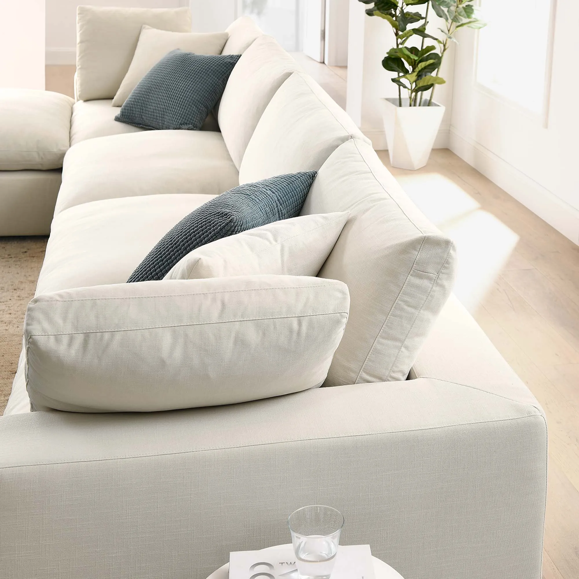 Commix 5 Piece Down Filled Overstuffed Sectional Sofa Set by Modway