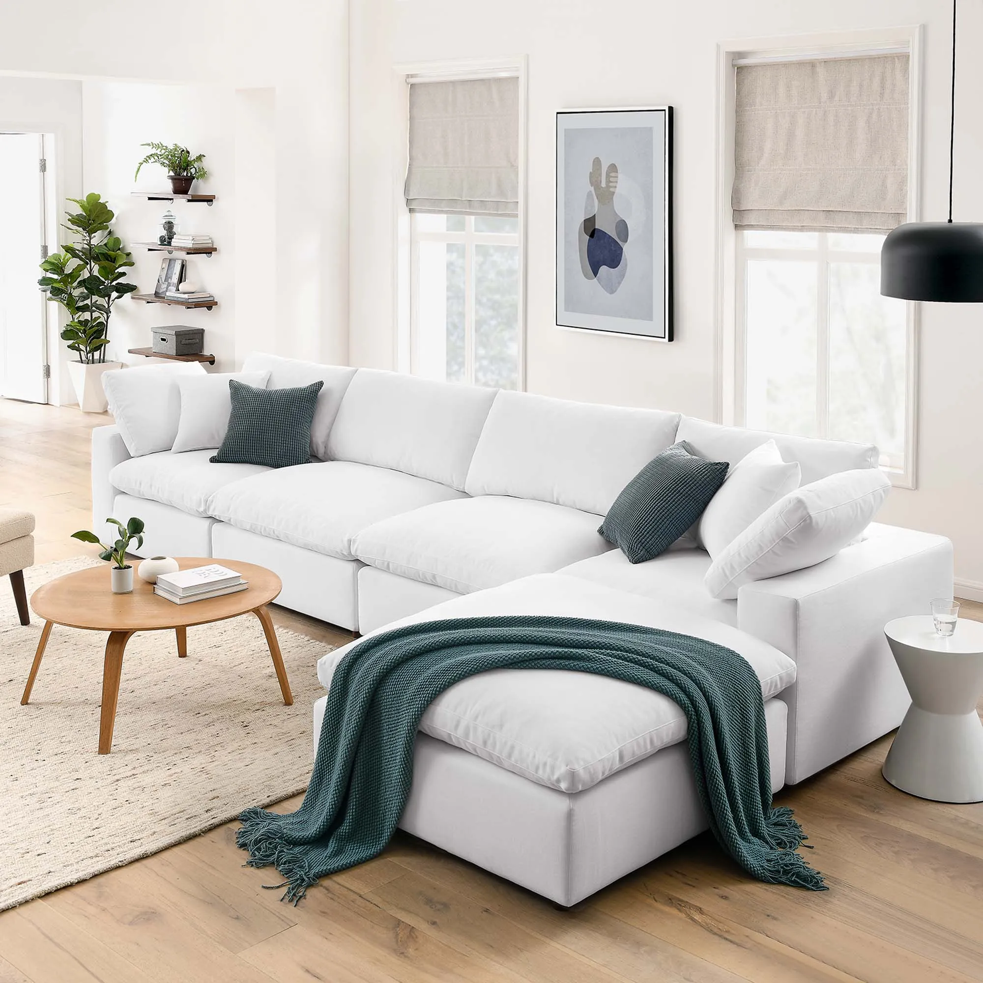 Commix 5 Piece Down Filled Overstuffed Sectional Sofa Set by Modway
