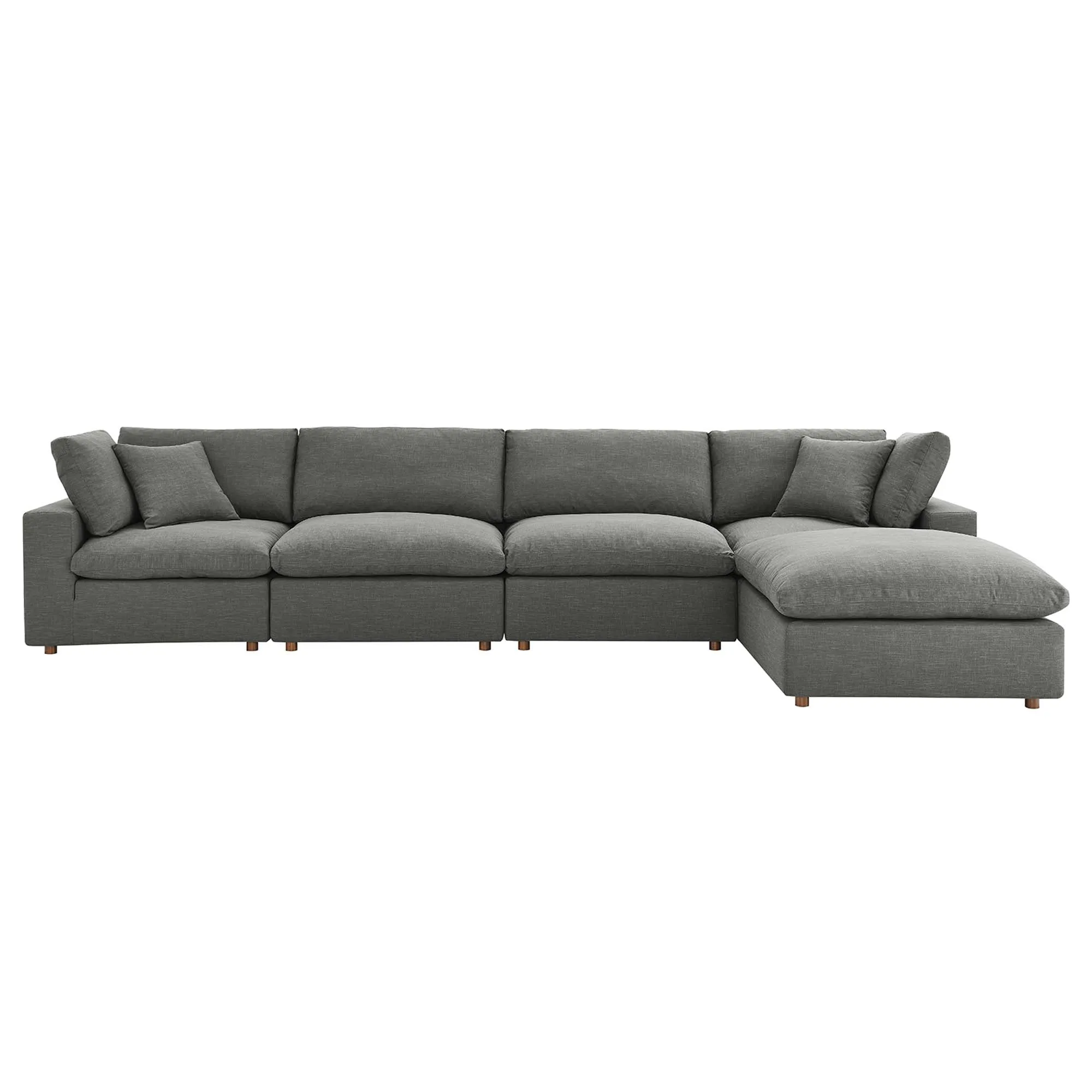 Commix 5 Piece Down Filled Overstuffed Sectional Sofa Set by Modway