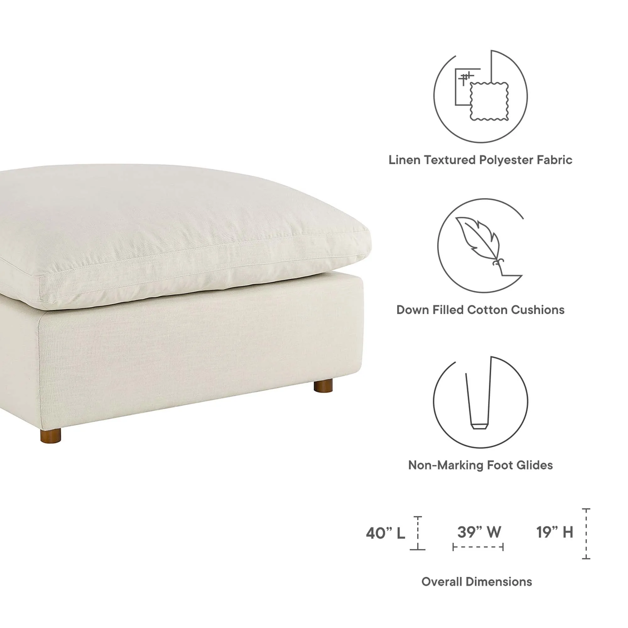 Commix 5 Piece Down Filled Overstuffed Sectional Sofa Set by Modway