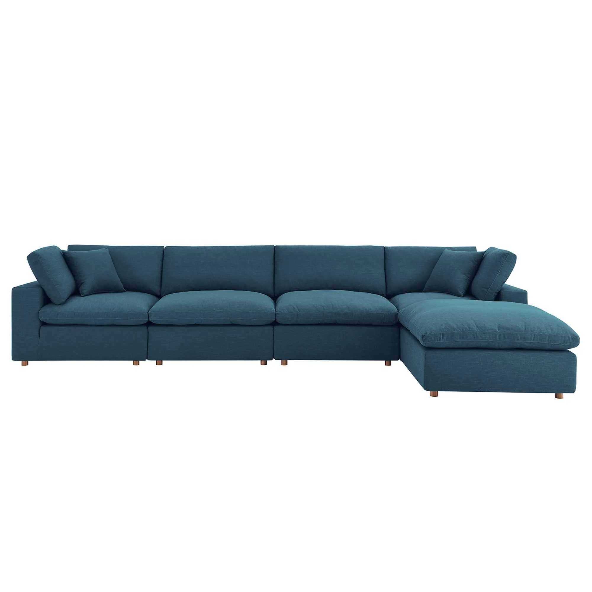 Commix 5 Piece Down Filled Overstuffed Sectional Sofa Set by Modway
