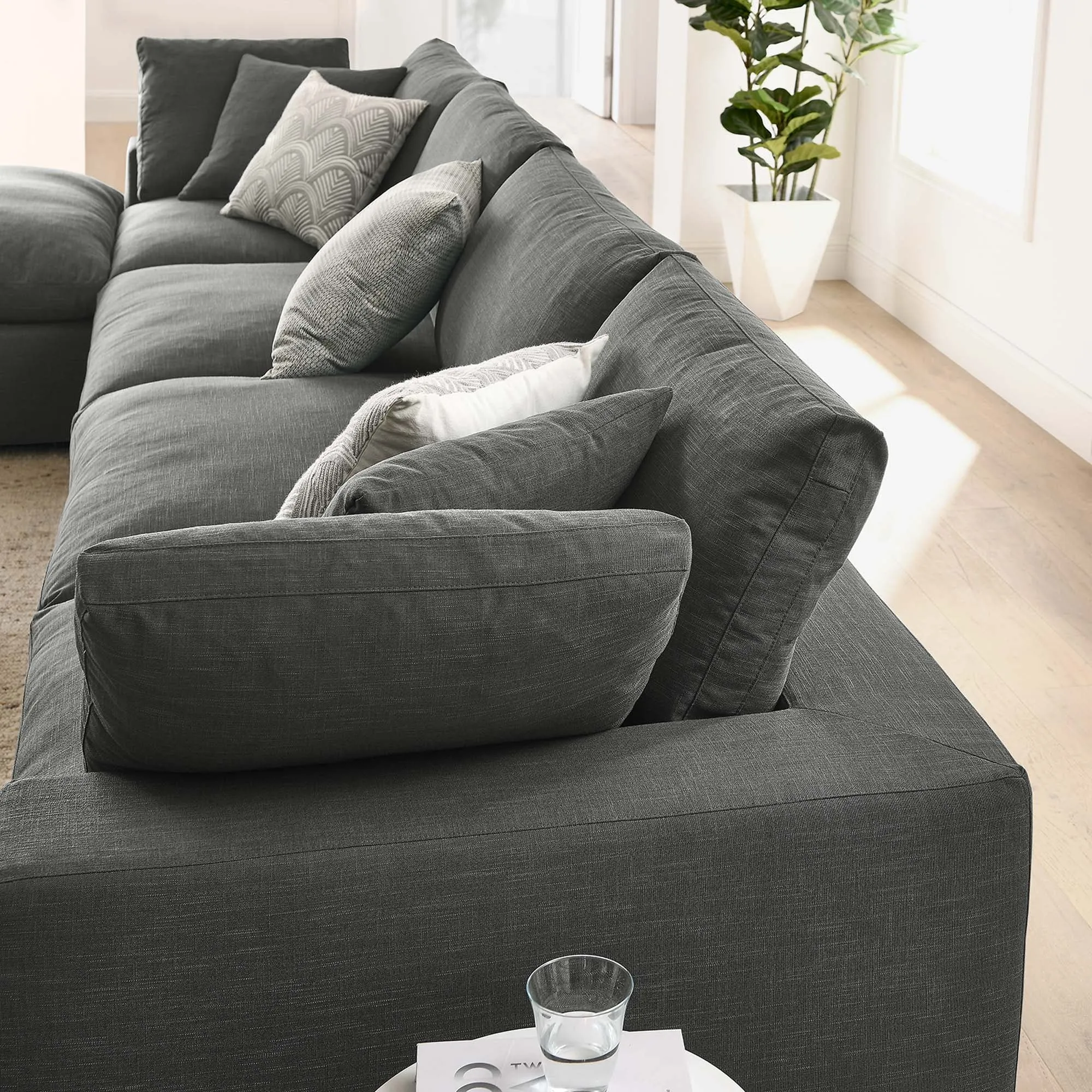 Commix 5 Piece Down Filled Overstuffed Sectional Sofa Set by Modway