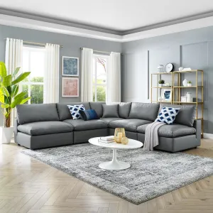 Commix 5-Piece Down Filled Overstuffed Vegan Leather Sectional Sofa by Modway