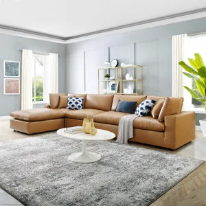 Commix 5-Piece Down Filled Overstuffed Vegan Leather Sectional Sofa by Modway