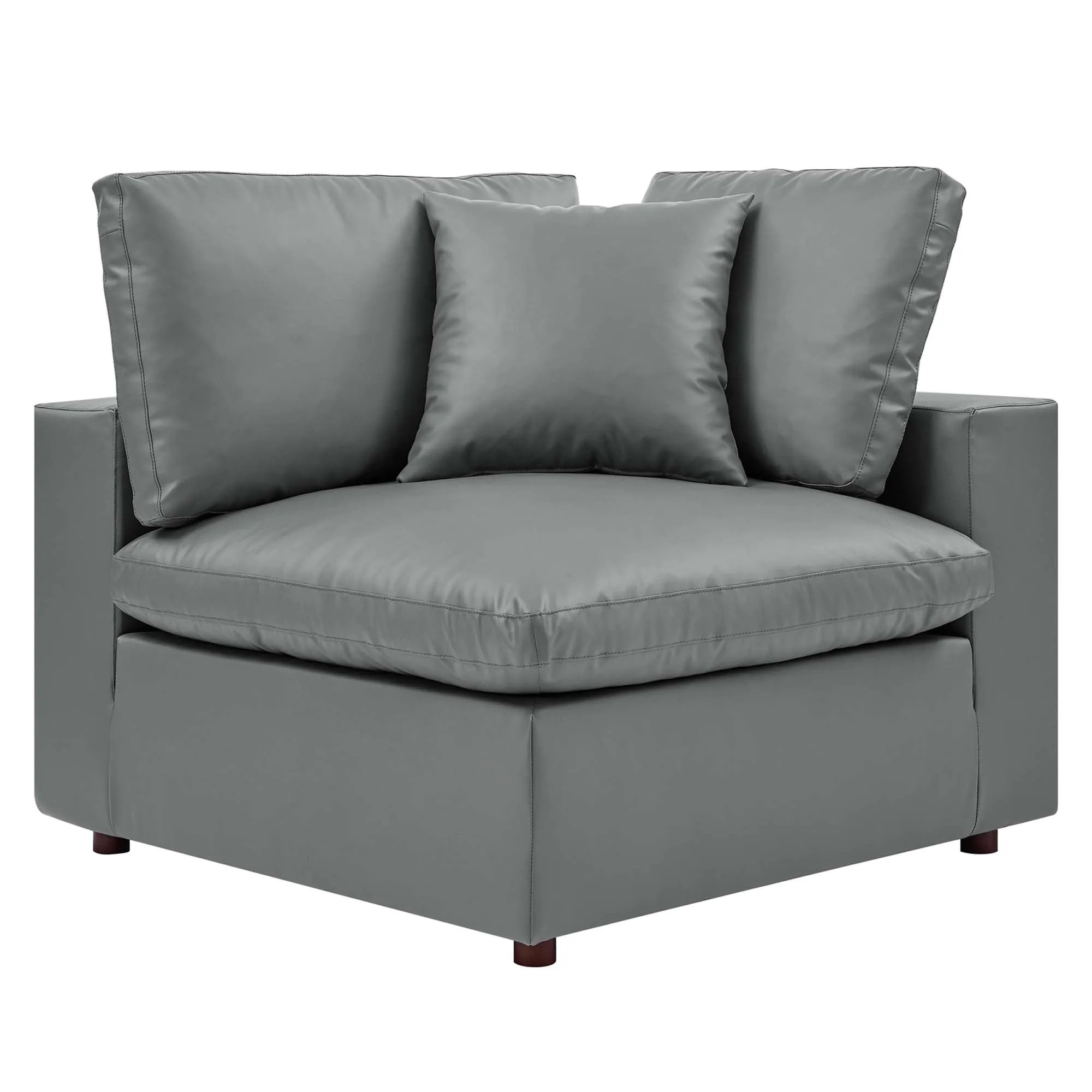 Commix 5-Piece Down Filled Overstuffed Vegan Leather Sectional Sofa by Modway