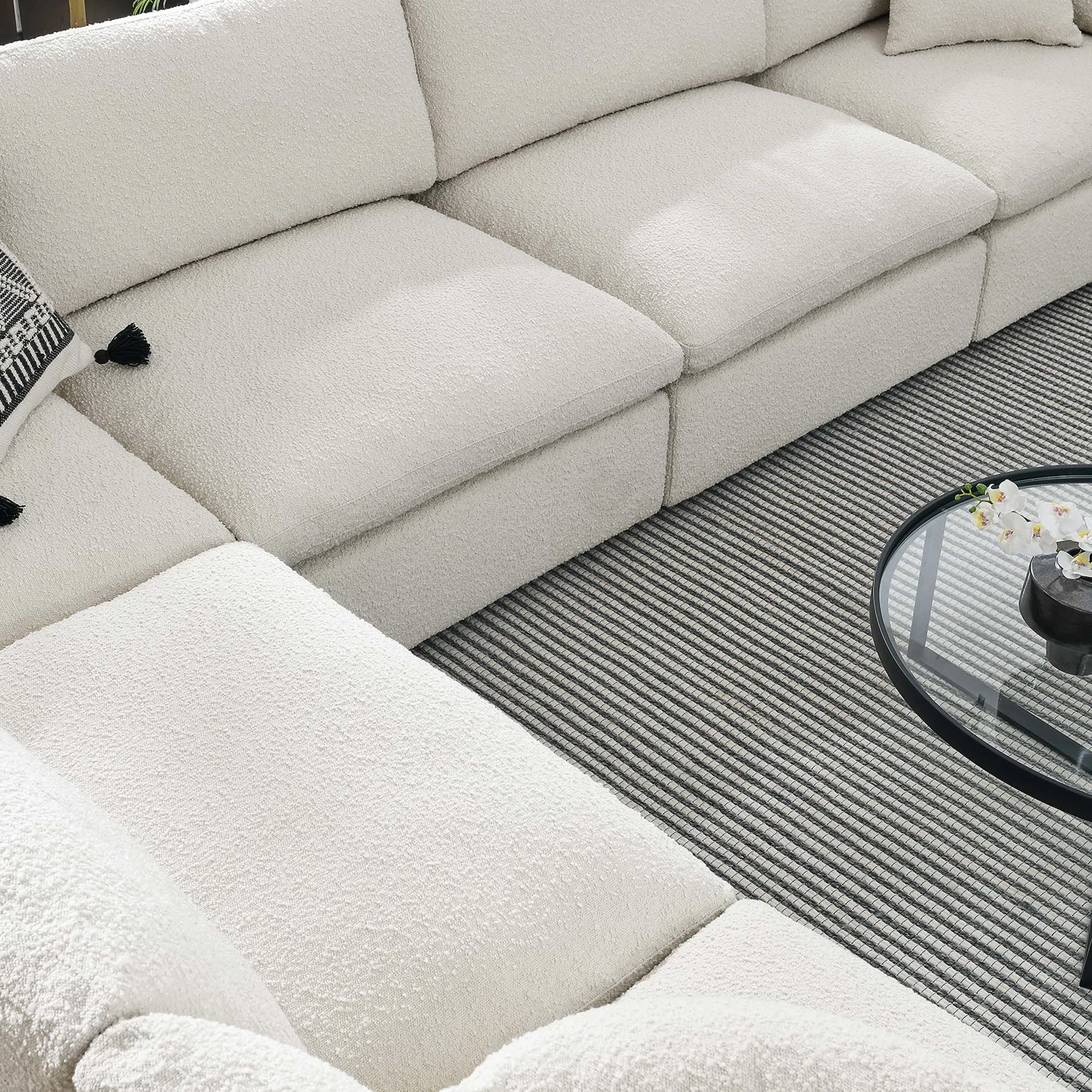 Commix 6-Piece Down Filled Overstuffed Boucle Fabric Sectional Sofa by Modway