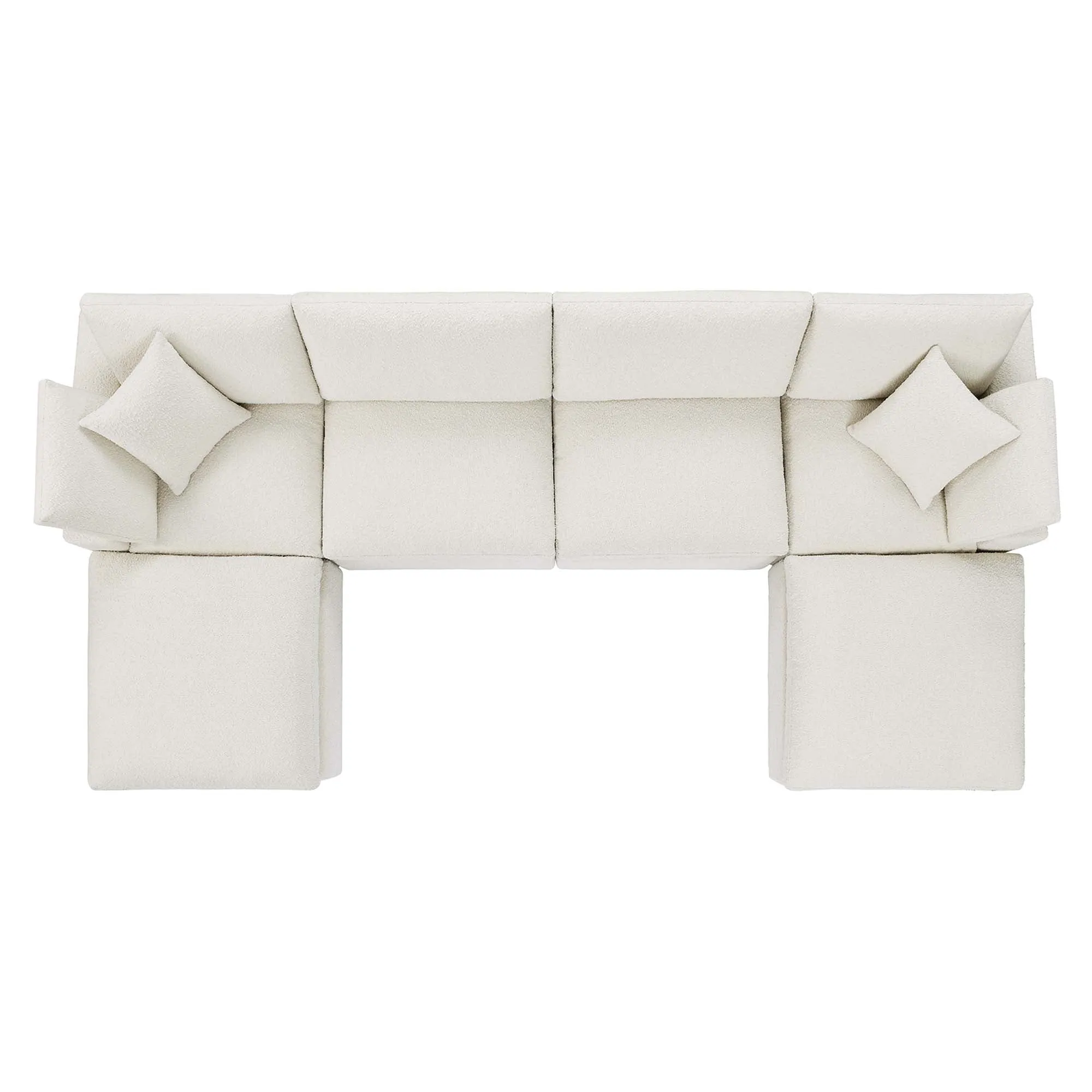 Commix 6-Piece Down Filled Overstuffed Boucle Sectional Sofa by Modway