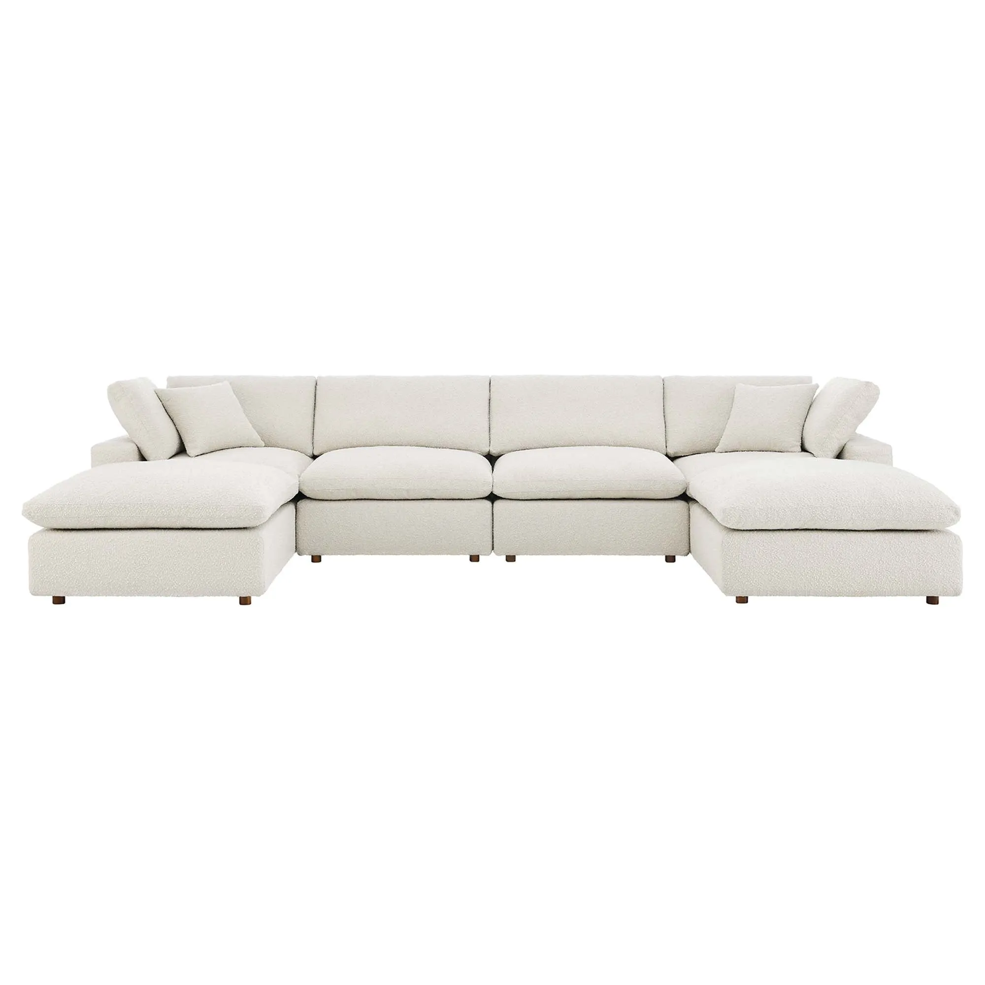 Commix 6-Piece Down Filled Overstuffed Boucle Sectional Sofa by Modway