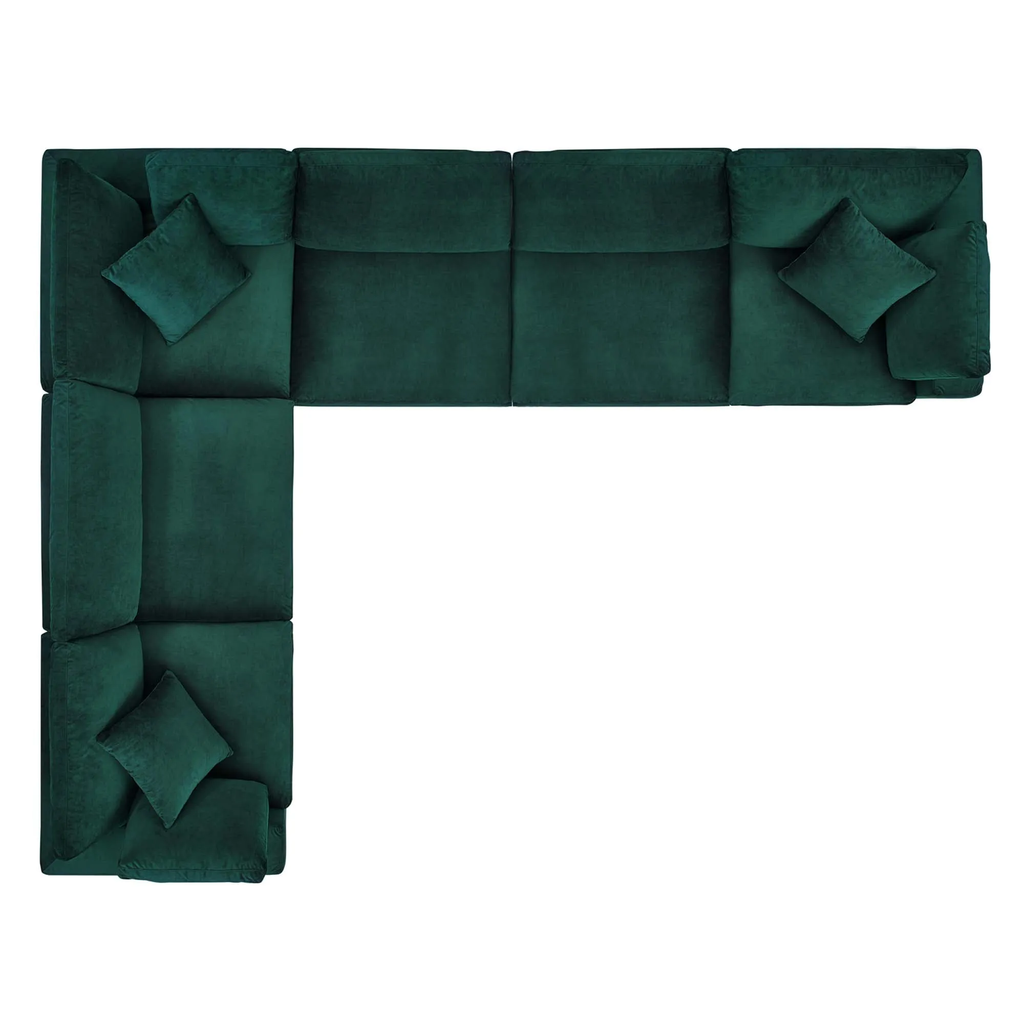 Commix 6-Piece Down Filled Overstuffed Performance Velvet Sectional Sofa by Modway
