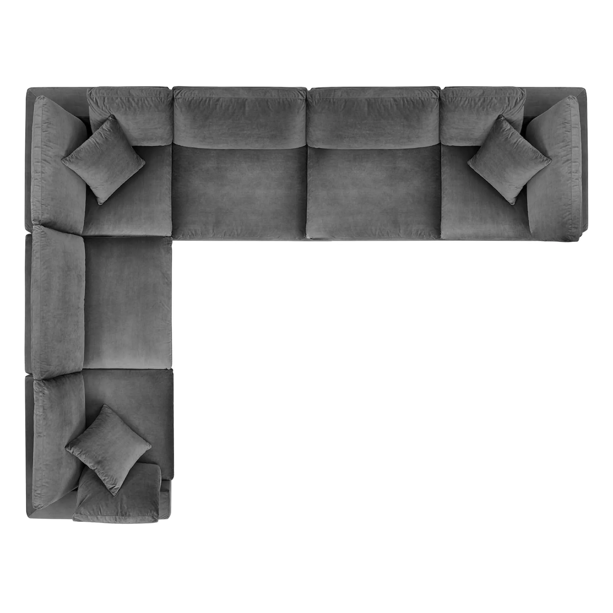 Commix 6-Piece Down Filled Overstuffed Performance Velvet Sectional Sofa by Modway