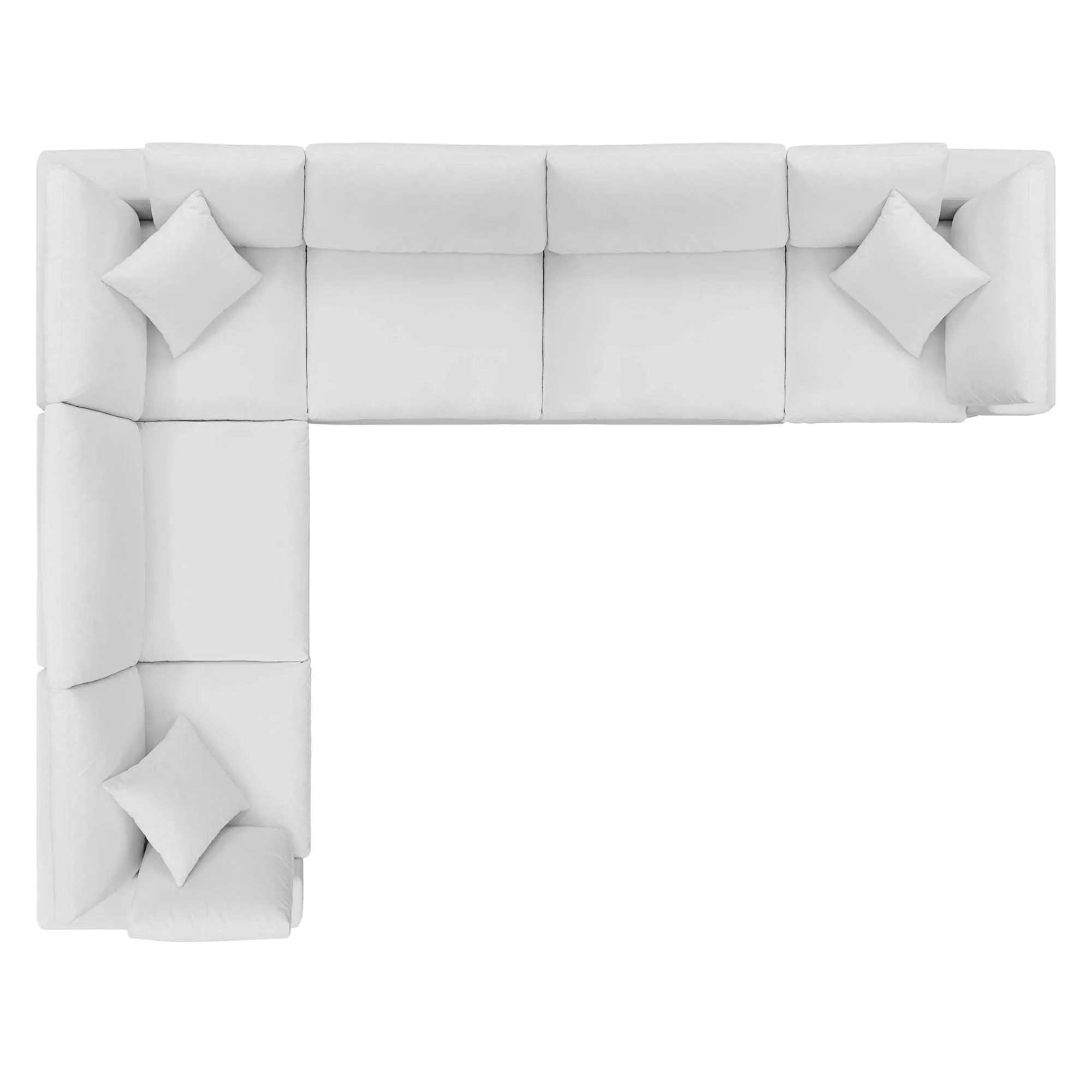 Commix 6-Piece Down Filled Overstuffed Performance Velvet Sectional Sofa by Modway