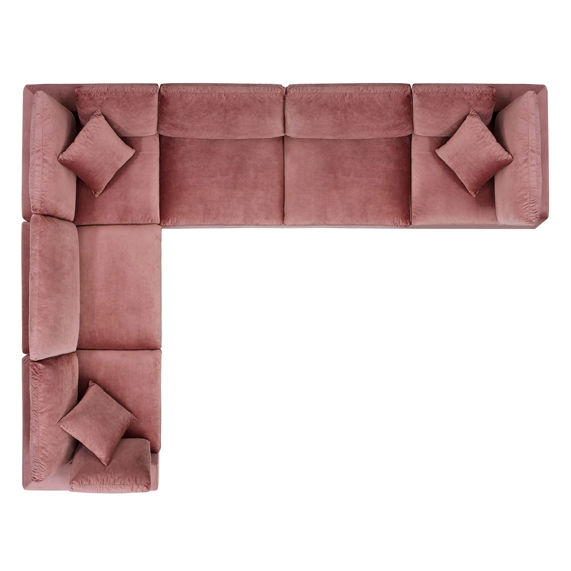 Commix 6-Piece Down Filled Overstuffed Performance Velvet Sectional Sofa by Modway