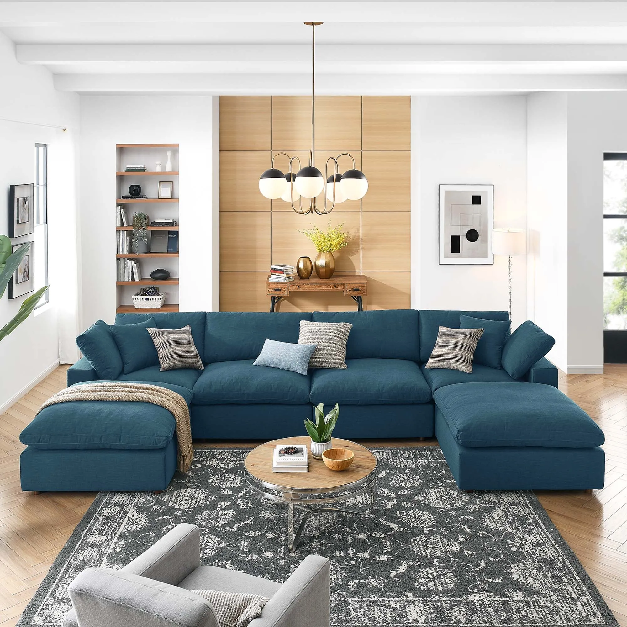 Commix 6-Piece Down Filled Overstuffed Sectional Sofa by Modway
