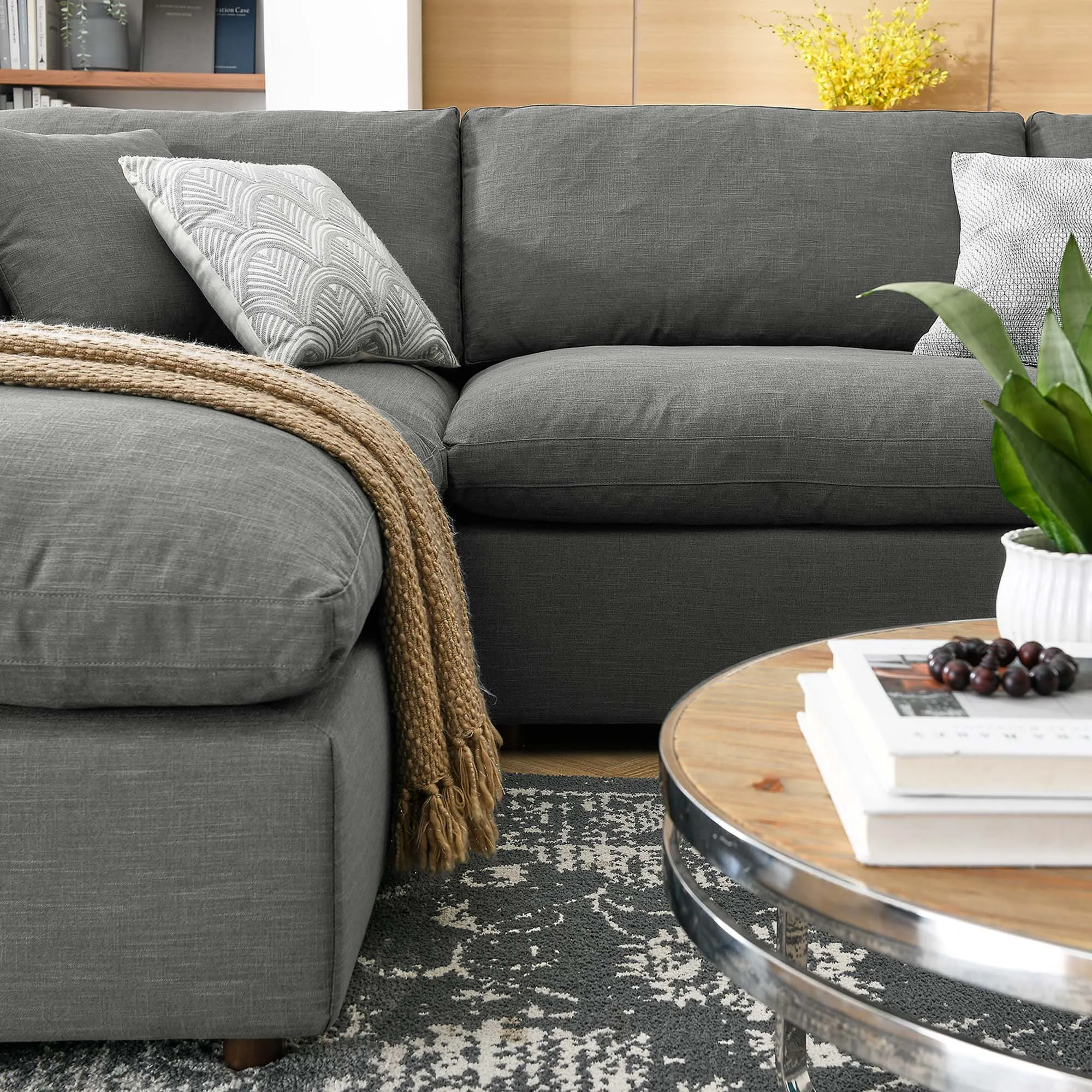 Commix 6-Piece Down Filled Overstuffed Sectional Sofa by Modway