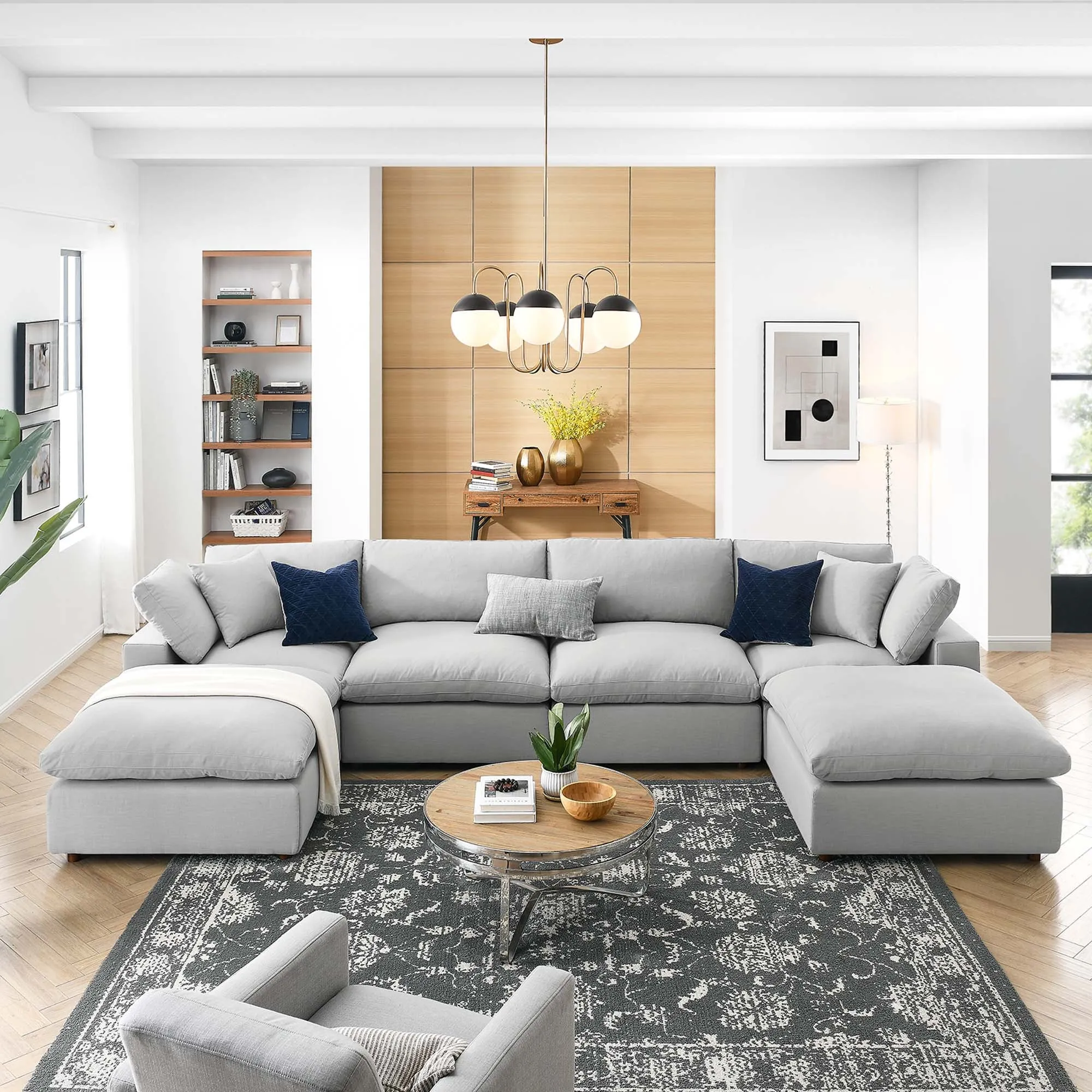 Commix 6-Piece Down Filled Overstuffed Sectional Sofa by Modway