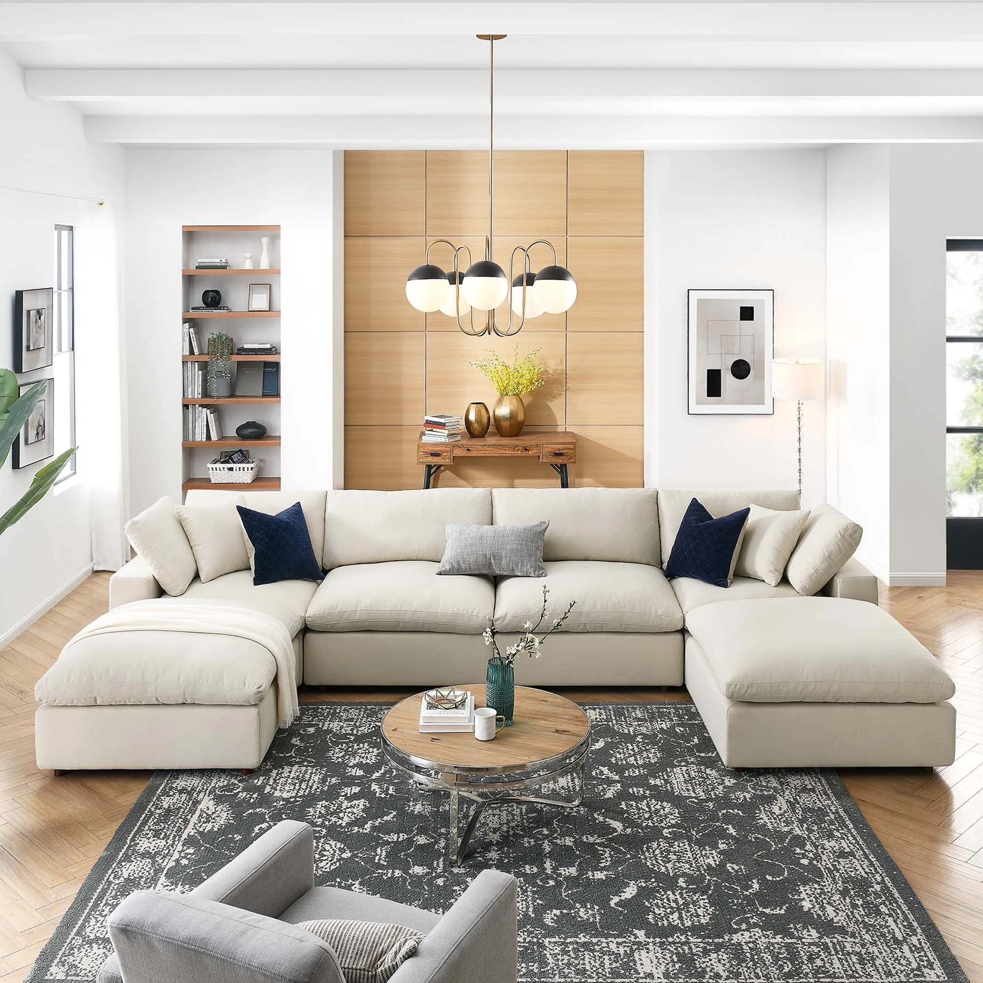 Commix 6-Piece Down Filled Overstuffed Sectional Sofa by Modway