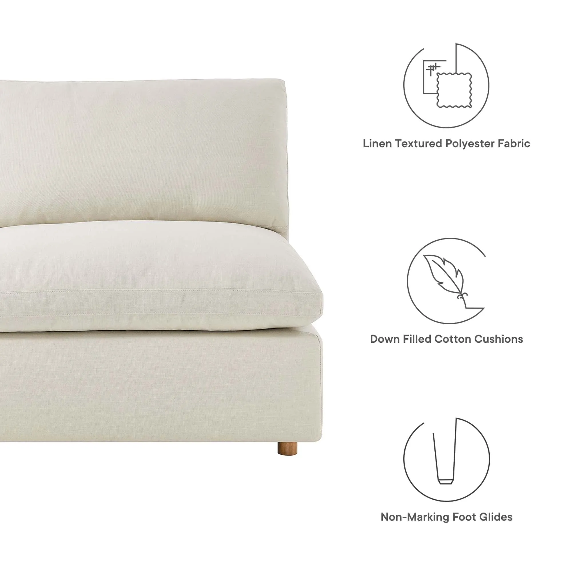 Commix 6-Piece Down Filled Overstuffed Sectional Sofa by Modway
