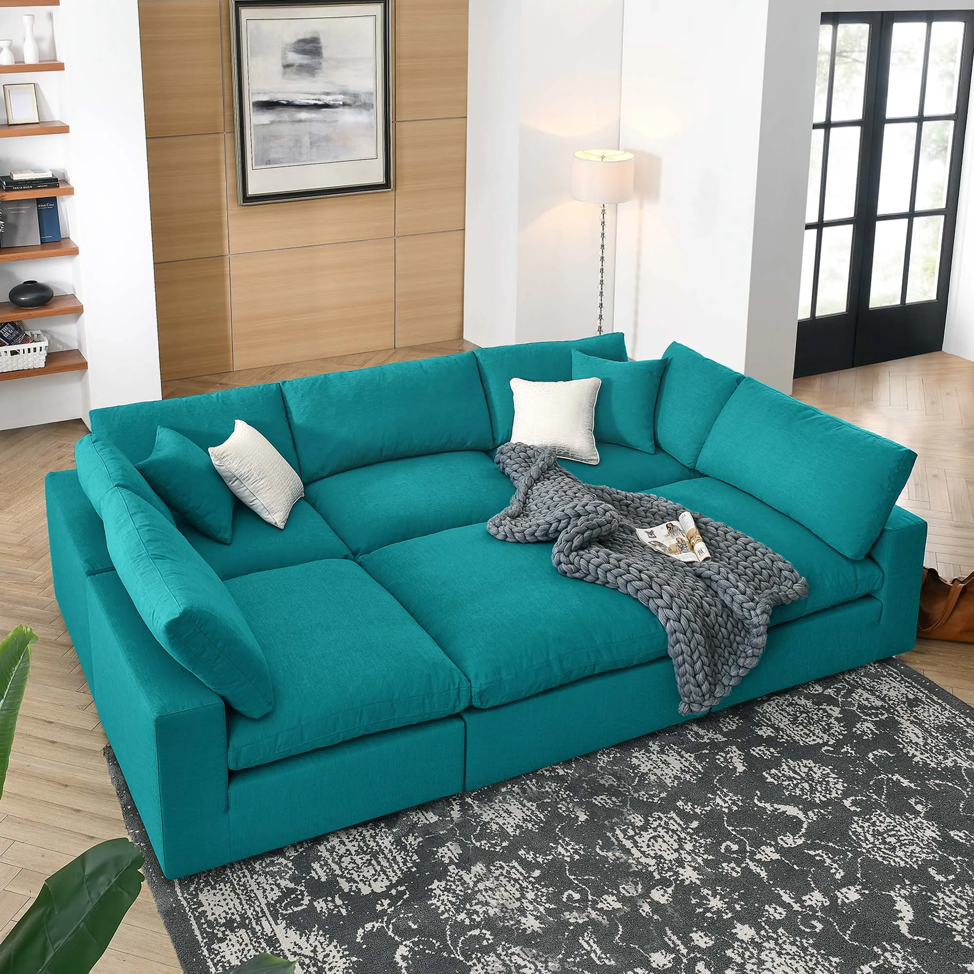 Commix 6-Piece Down Filled Overstuffed Sectional Sofa by Modway