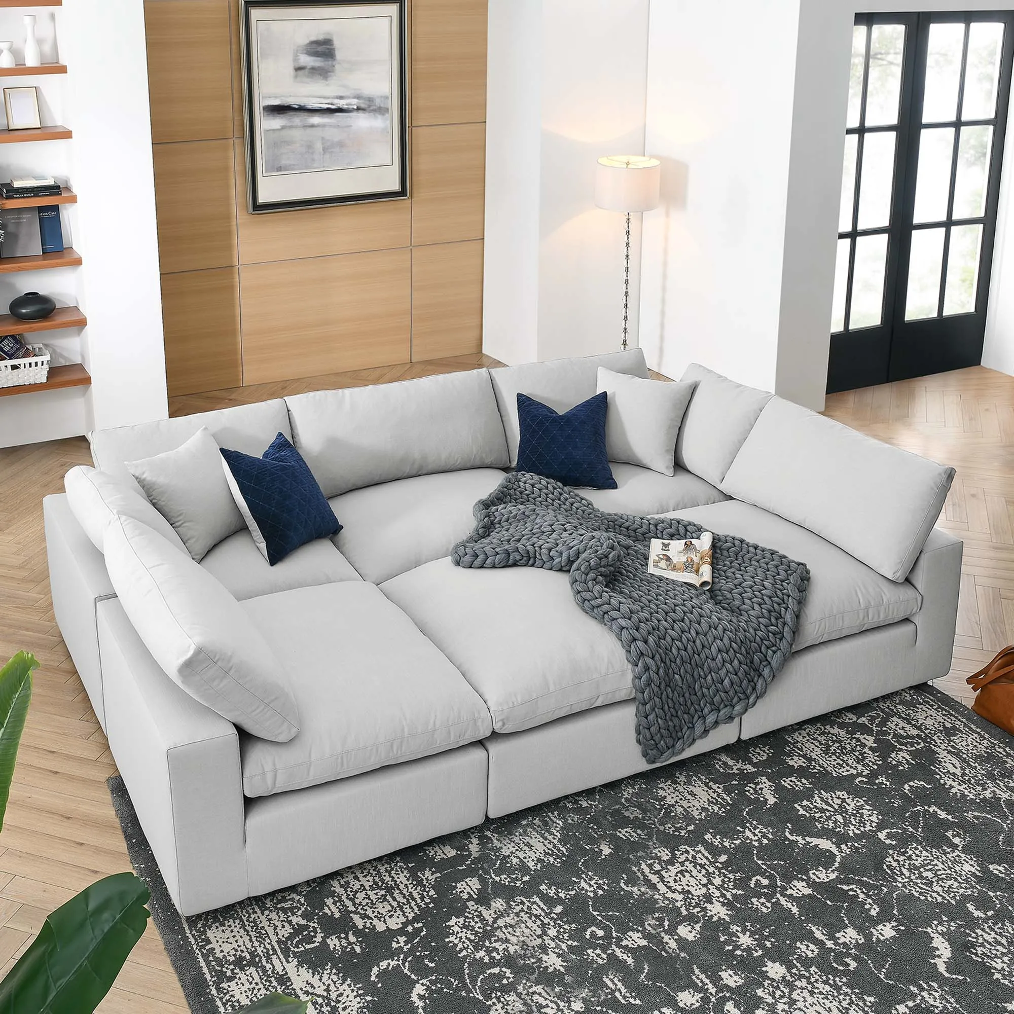 Commix 6-Piece Down Filled Overstuffed Sectional Sofa by Modway