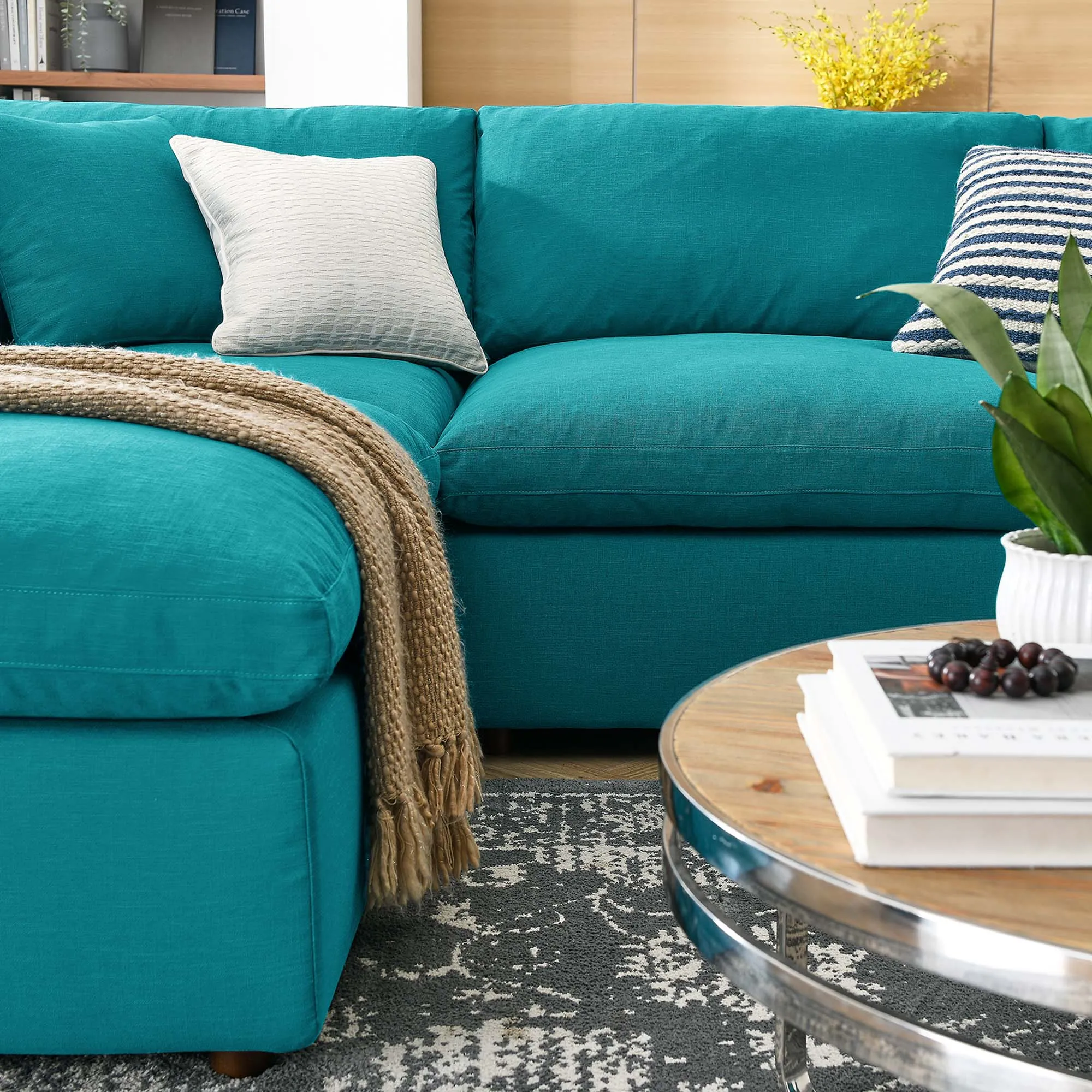 Commix 6-Piece Down Filled Overstuffed Sectional Sofa by Modway