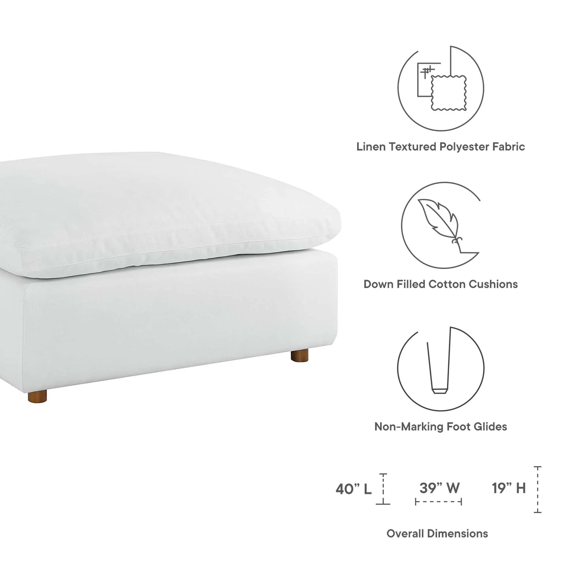 Commix 6-Piece Down Filled Overstuffed Sectional Sofa by Modway