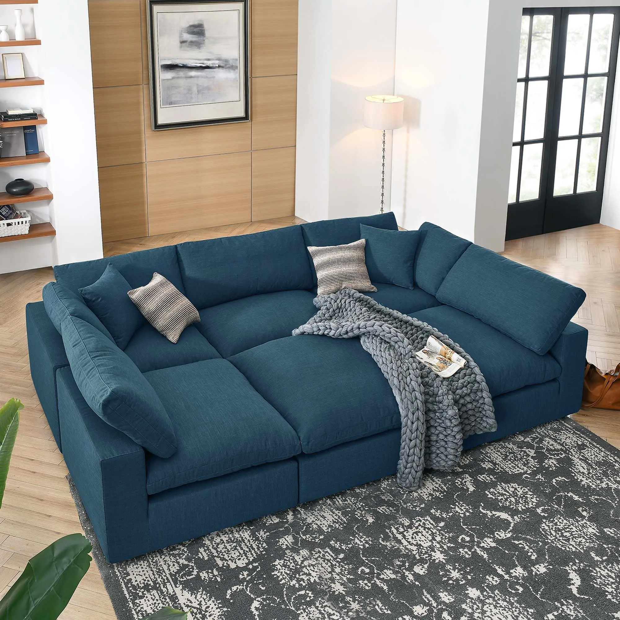 Commix 6-Piece Down Filled Overstuffed Sectional Sofa by Modway