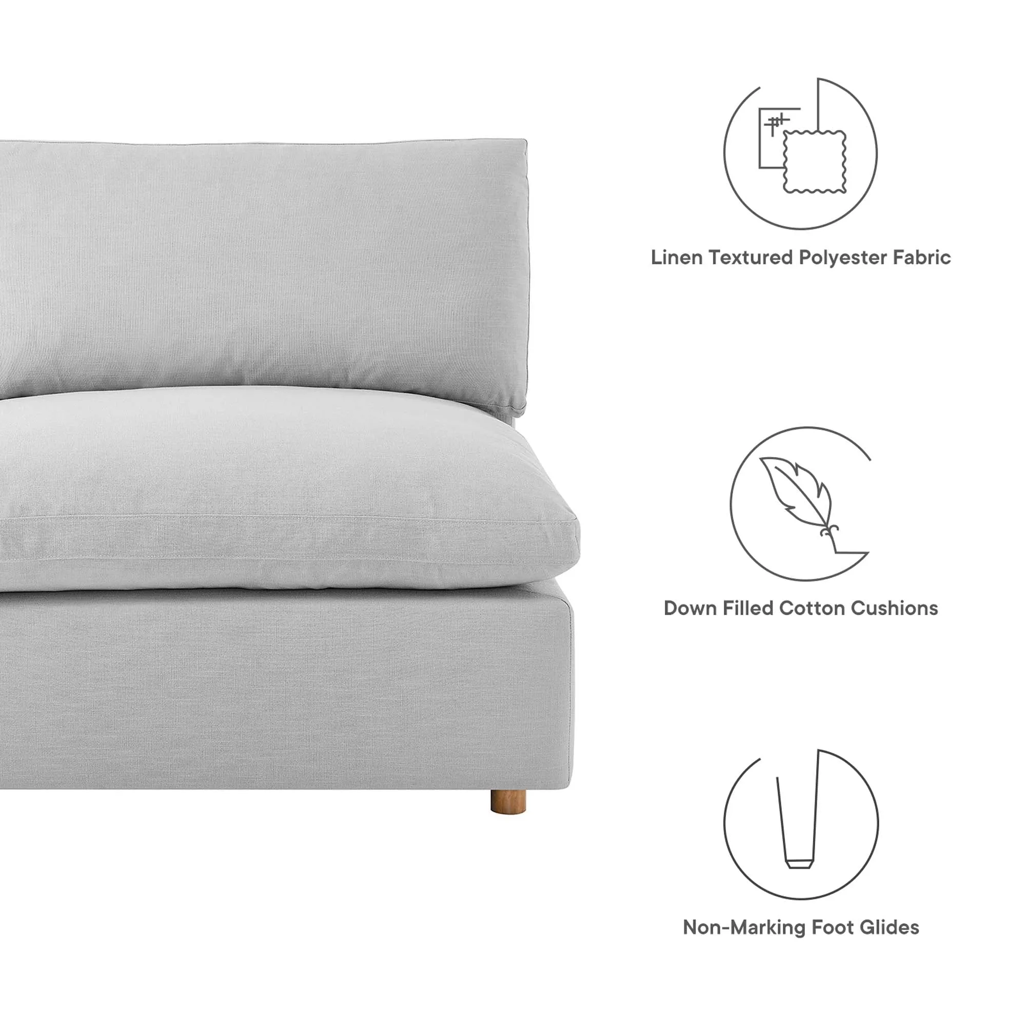 Commix 6-Piece Down Filled Overstuffed Sectional Sofa by Modway