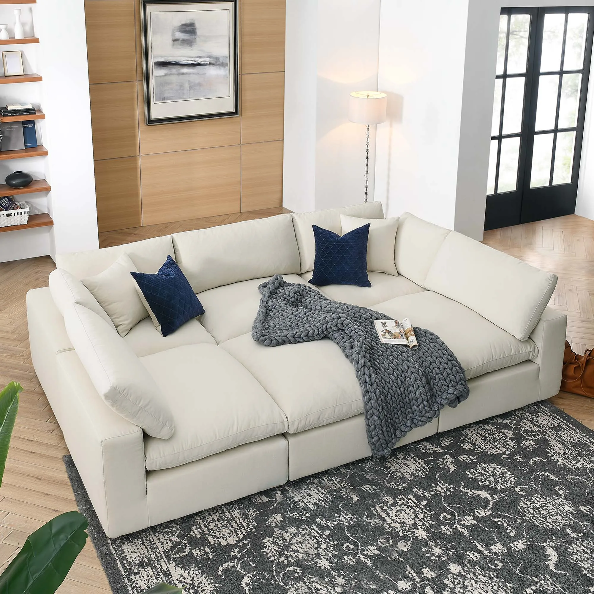 Commix 6-Piece Down Filled Overstuffed Sectional Sofa by Modway