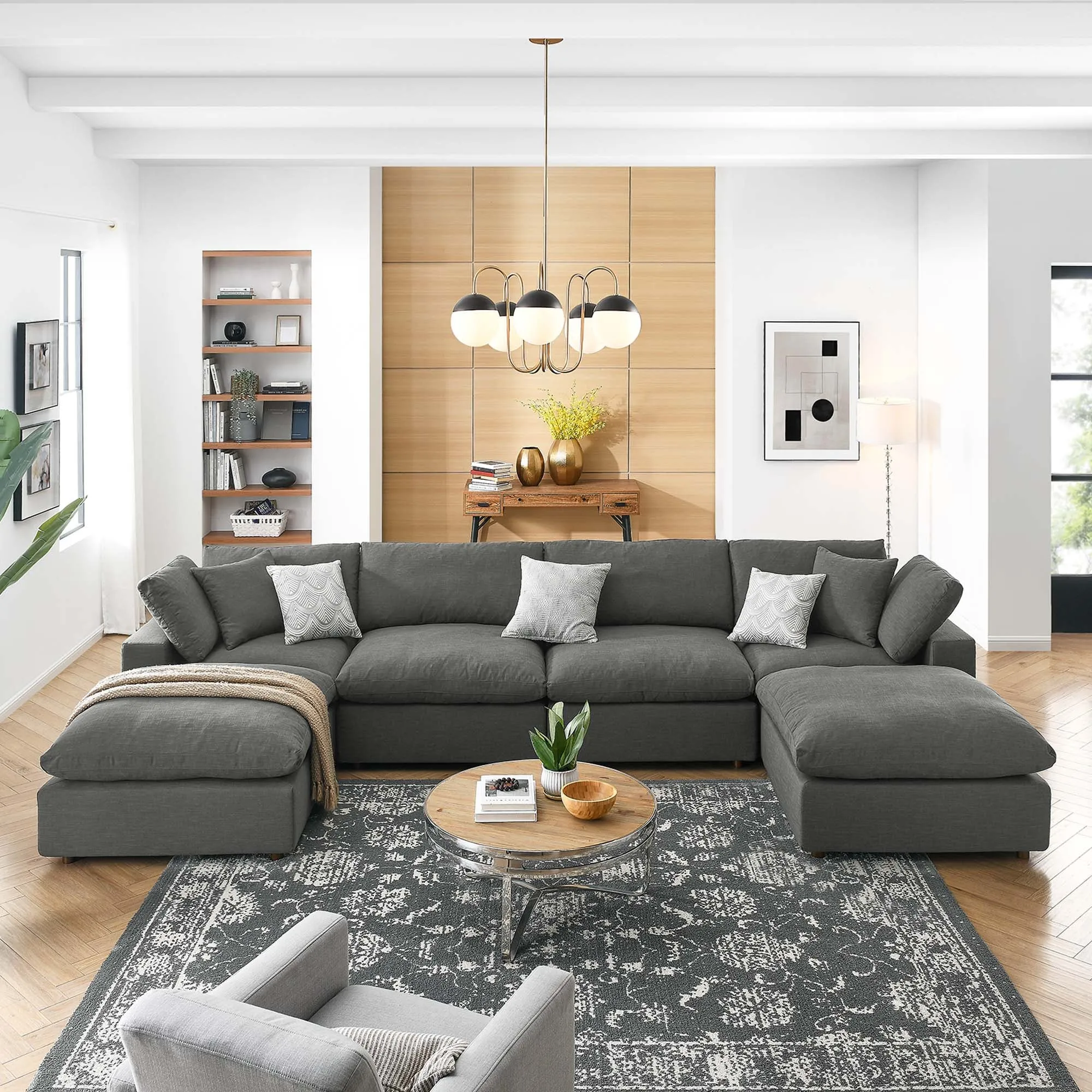 Commix 6-Piece Down Filled Overstuffed Sectional Sofa by Modway