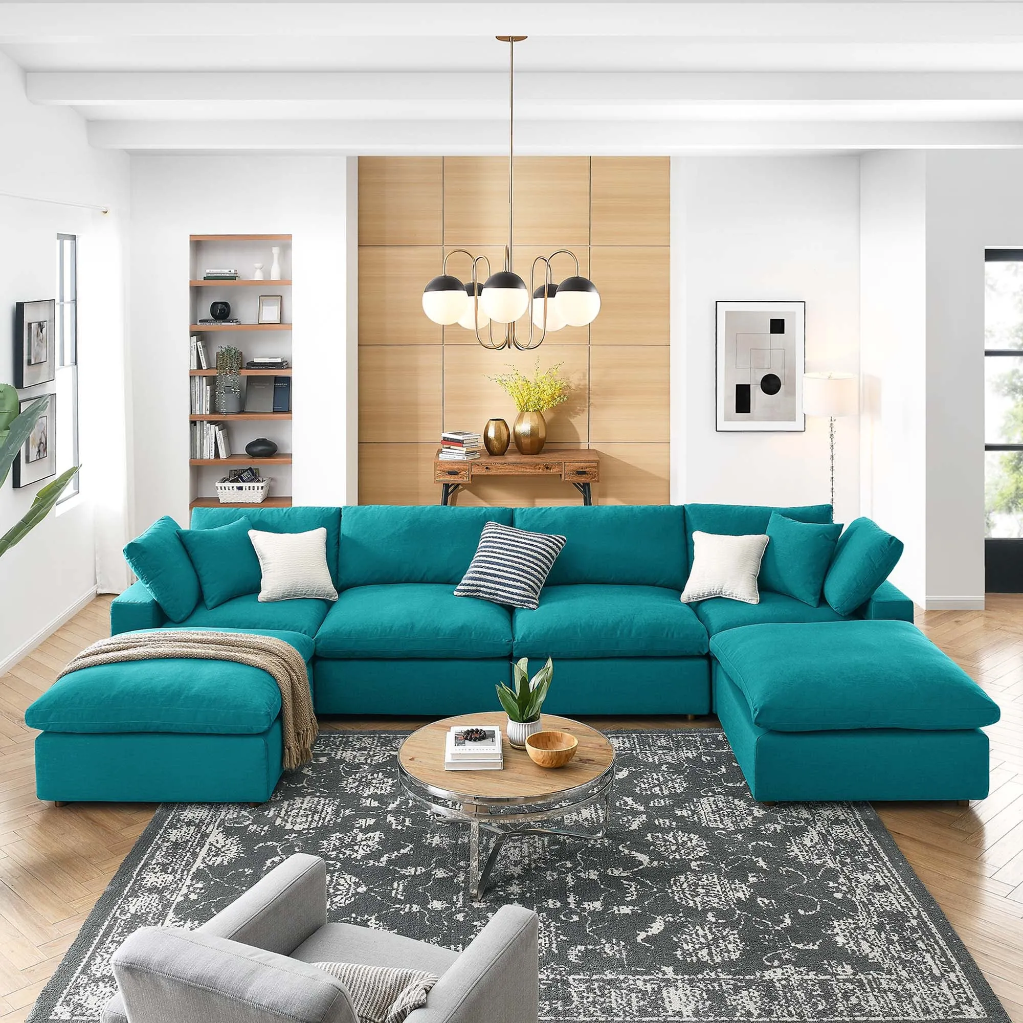 Commix 6-Piece Down Filled Overstuffed Sectional Sofa by Modway