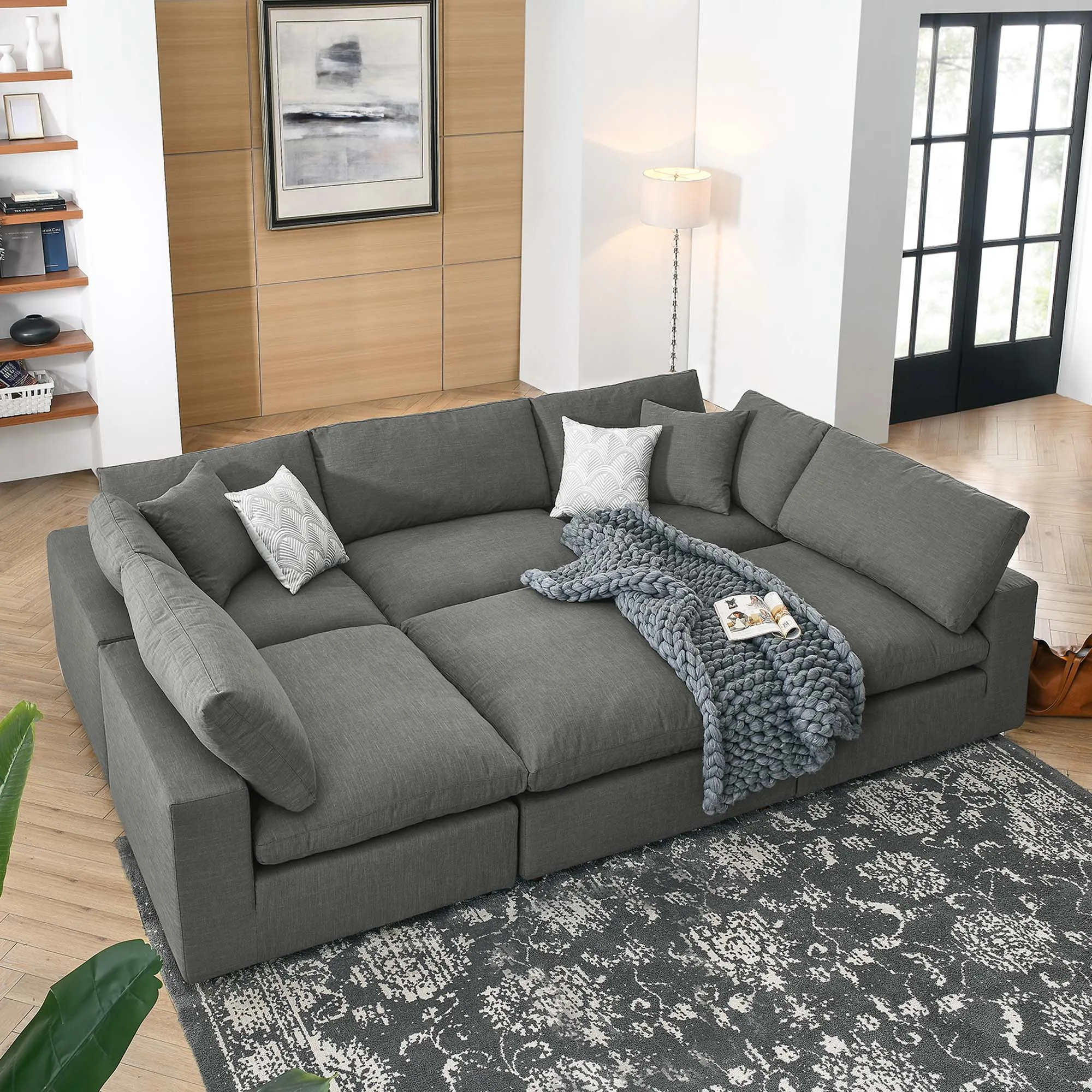 Commix 6-Piece Down Filled Overstuffed Sectional Sofa by Modway