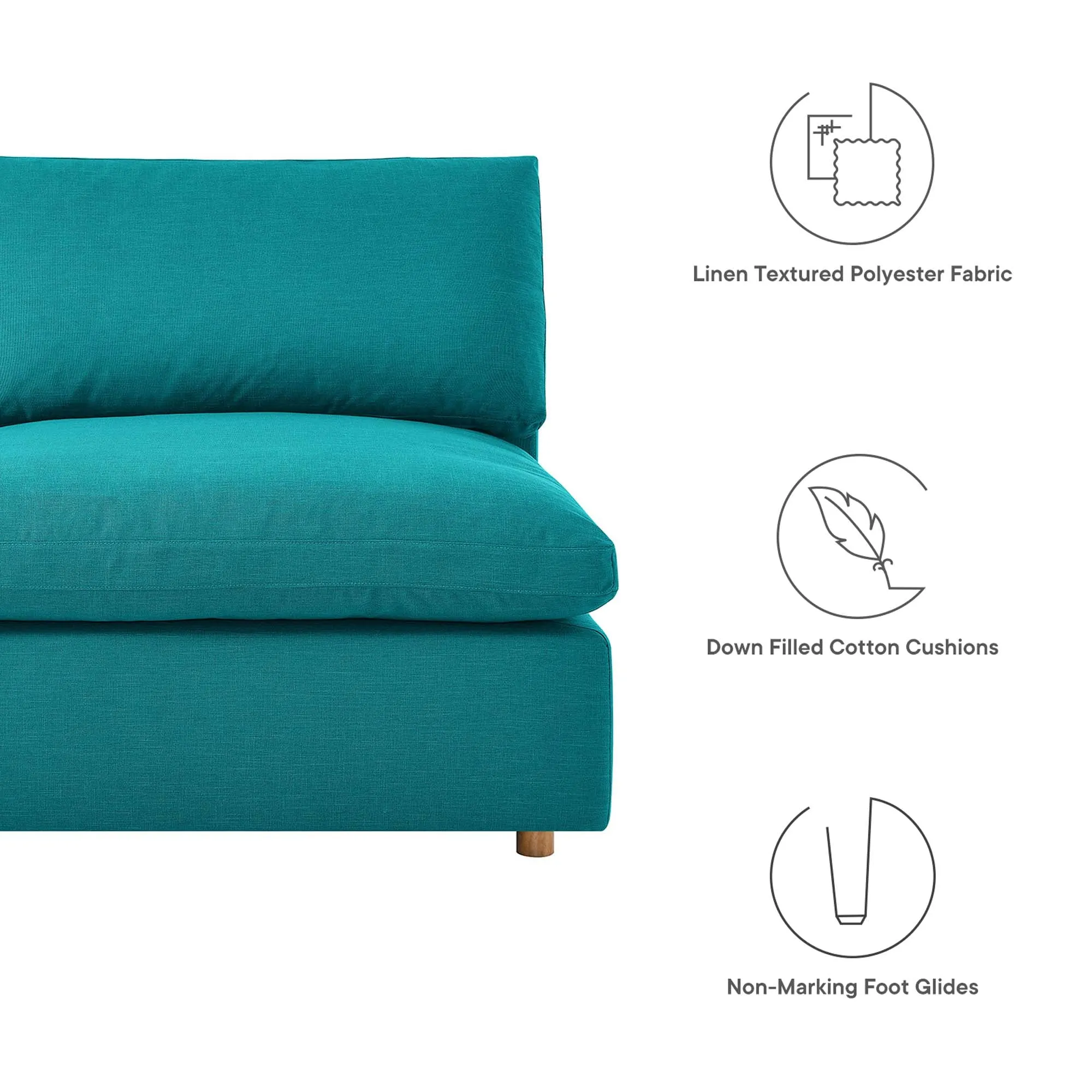 Commix 6-Piece Down Filled Overstuffed Sectional Sofa by Modway