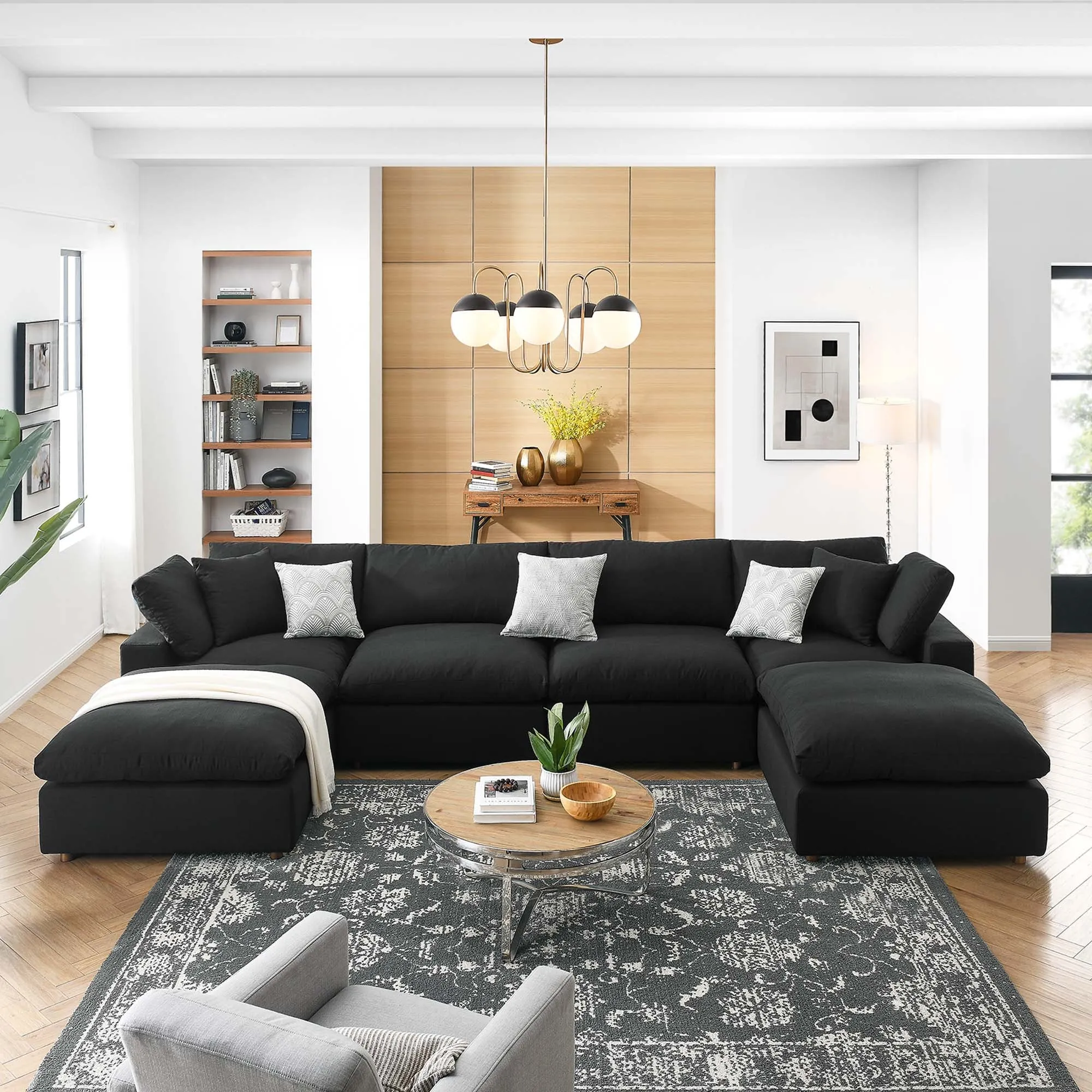 Commix 6-Piece Down Filled Overstuffed Sectional Sofa by Modway