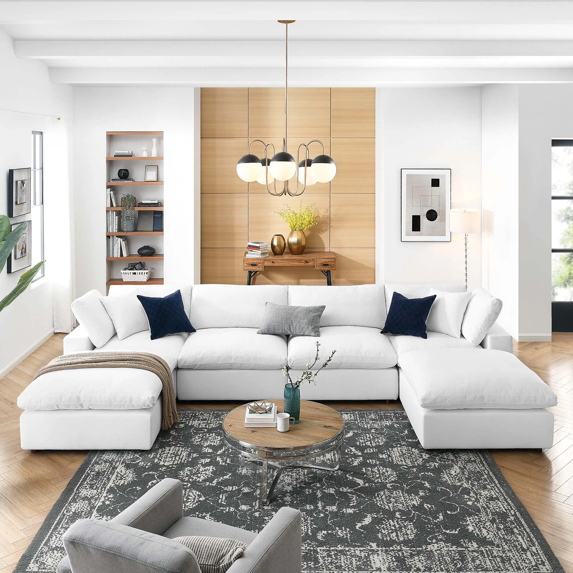 Commix 6-Piece Down Filled Overstuffed Sectional Sofa by Modway