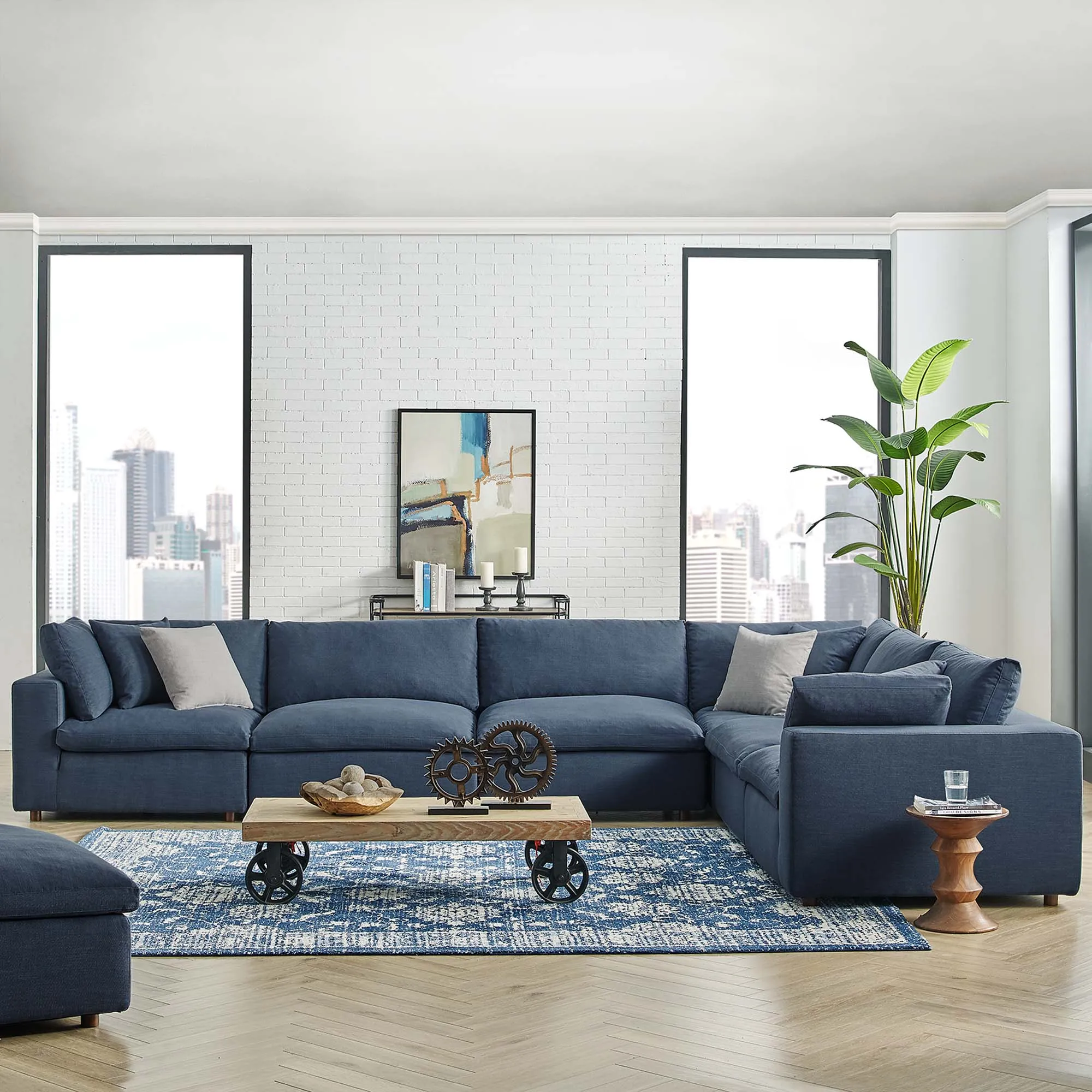 Commix 6 Piece Down Filled Overstuffed Sectional Sofa Set by Modway