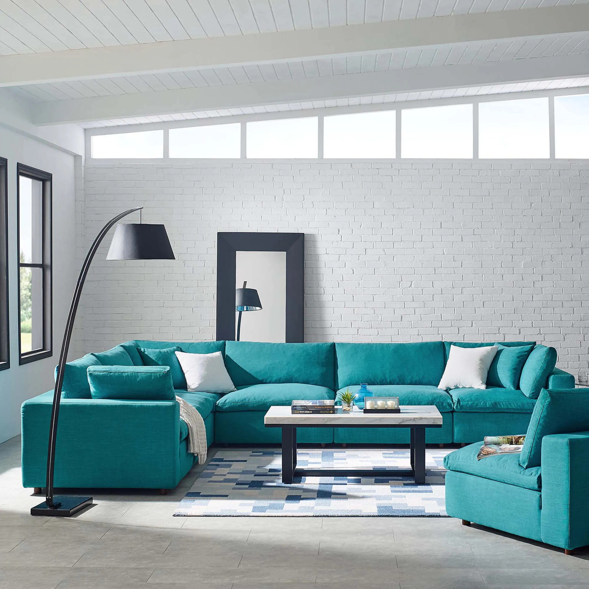Commix 6 Piece Down Filled Overstuffed Sectional Sofa Set by Modway