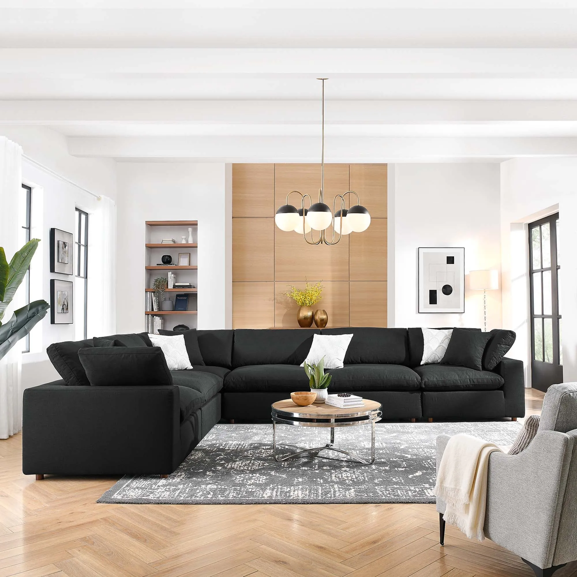 Commix 6 Piece Down Filled Overstuffed Sectional Sofa Set by Modway