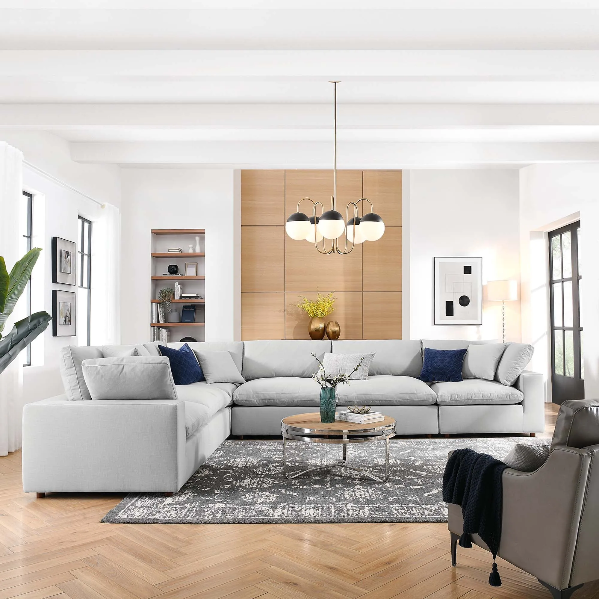 Commix 6 Piece Down Filled Overstuffed Sectional Sofa Set by Modway