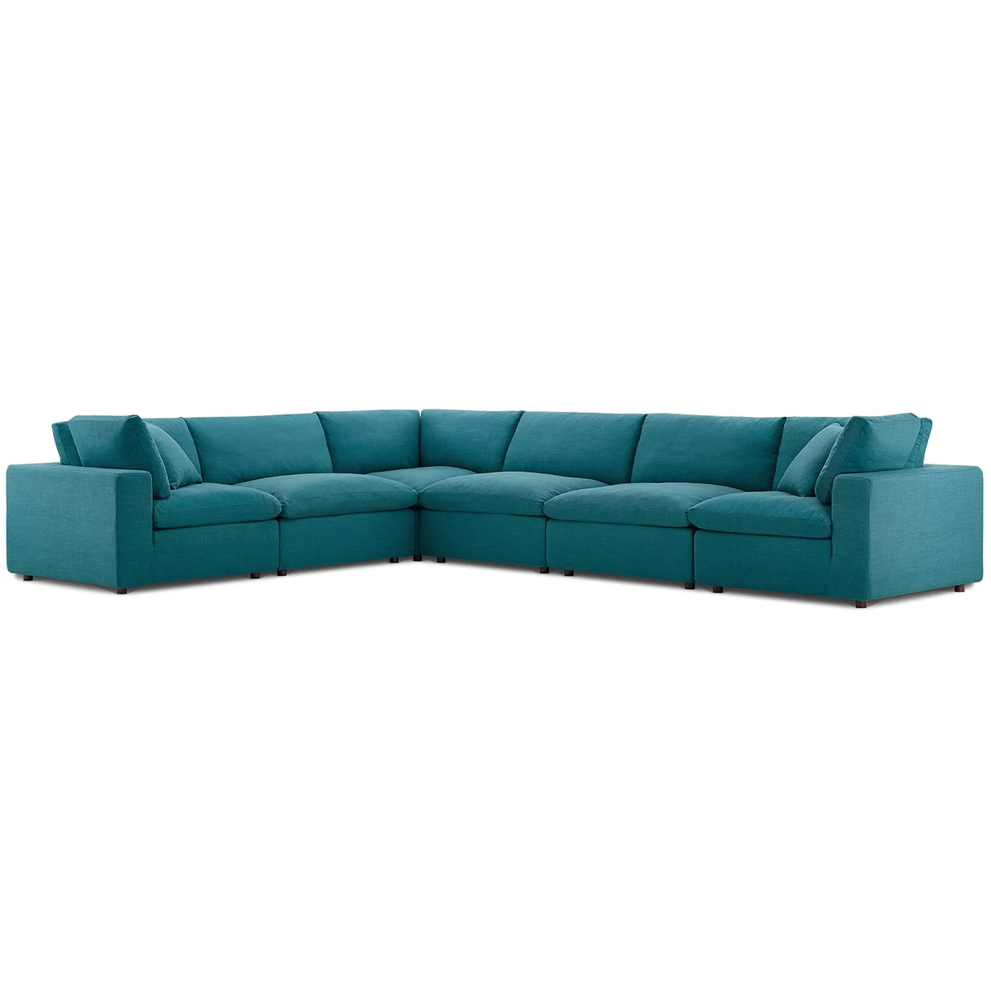 Commix 6 Piece Down Filled Overstuffed Sectional Sofa Set by Modway