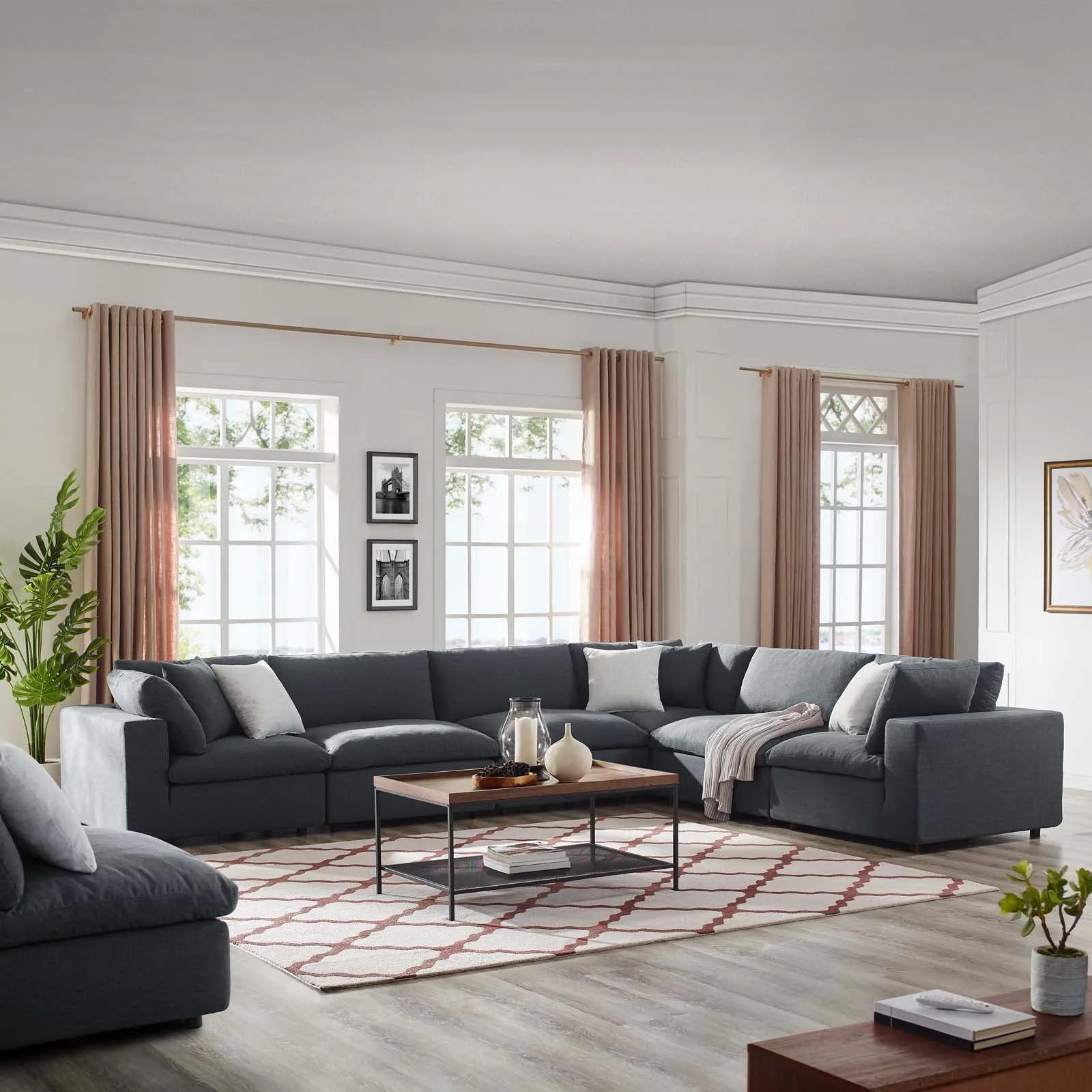 Commix 6 Piece Down Filled Overstuffed Sectional Sofa Set by Modway